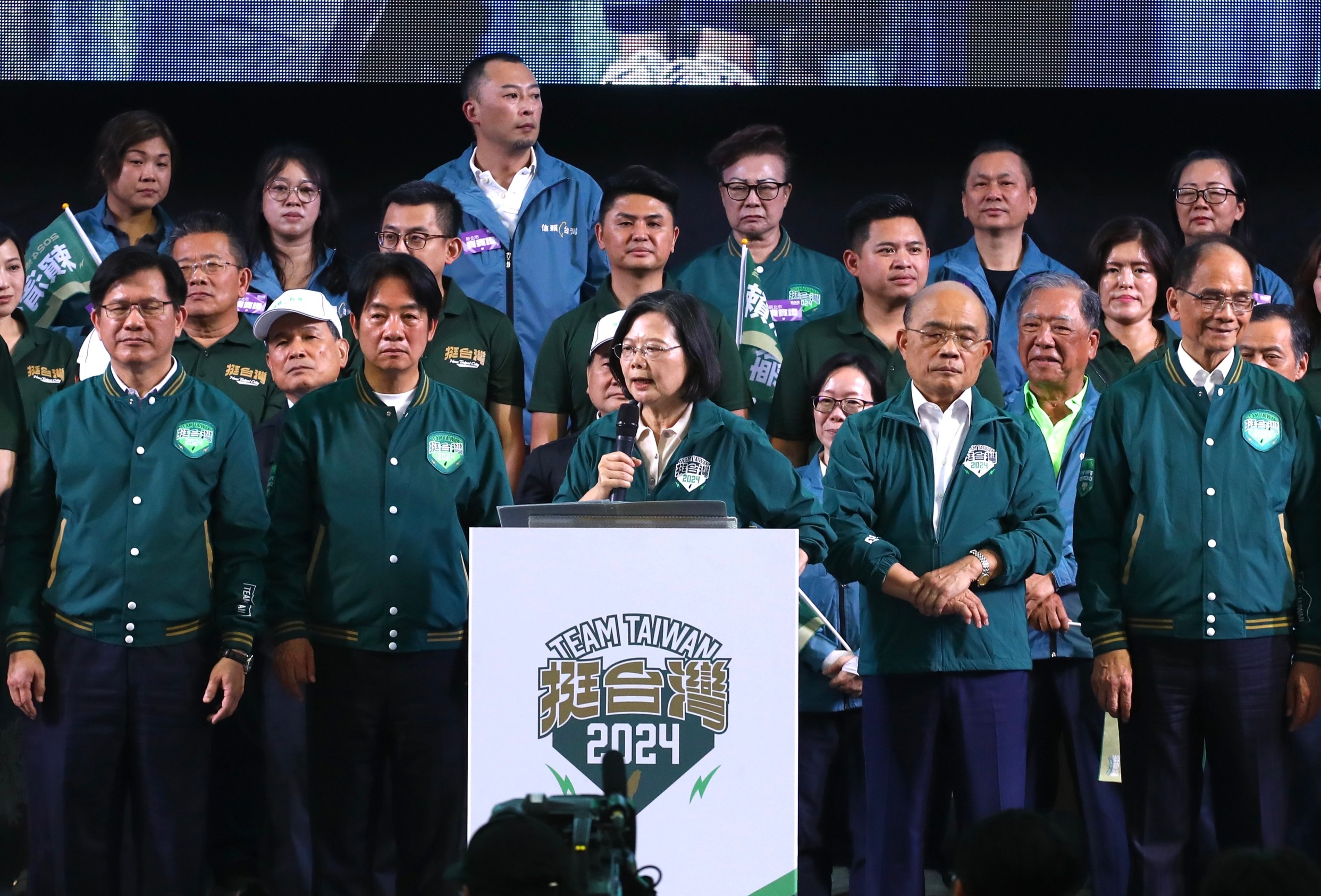 蔡英文出席賴清德造勢活動。