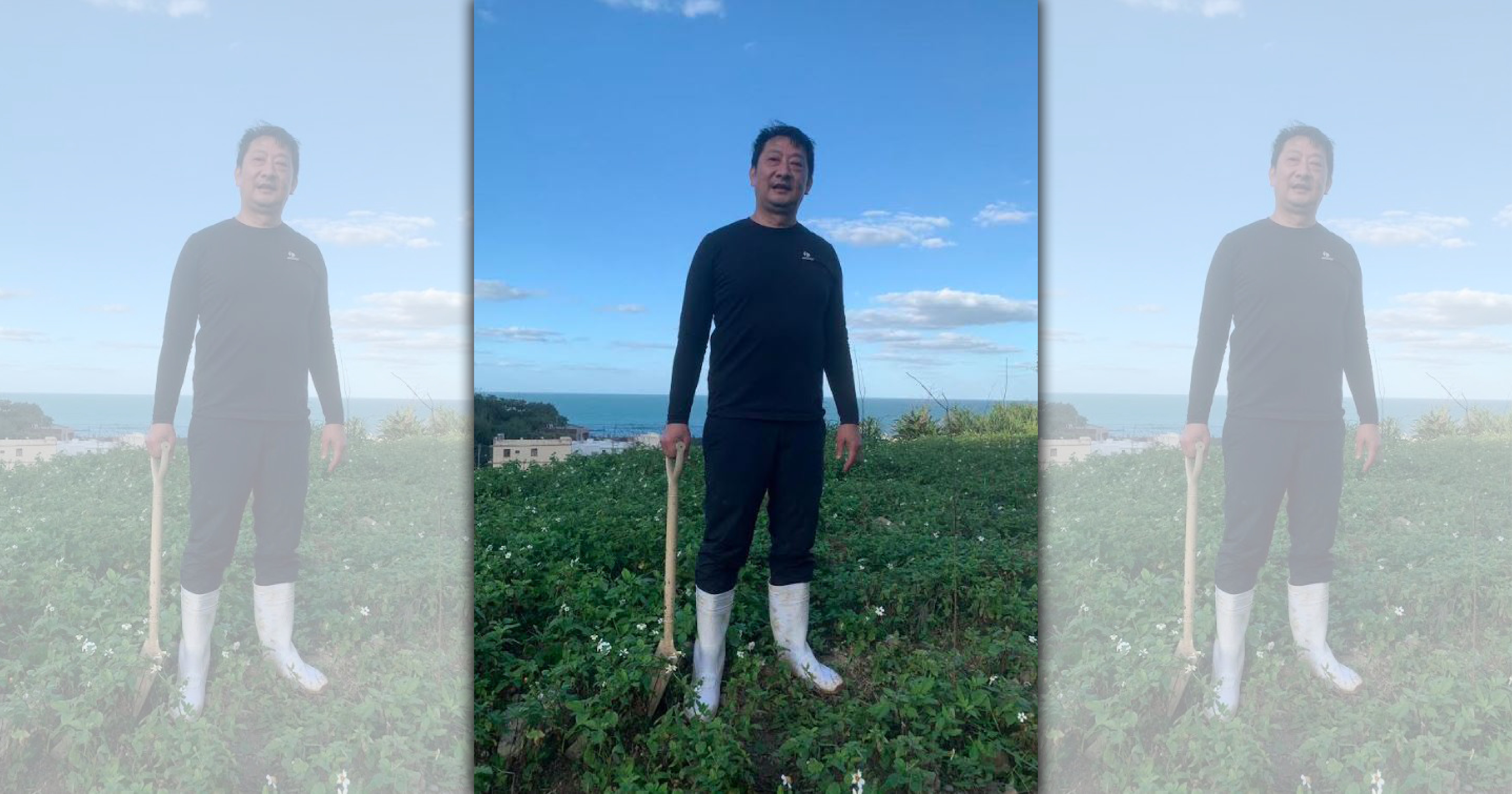 九孔在金山買下2000坪地種樹。（九孔提供）