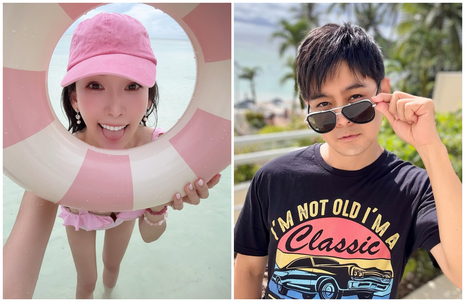 林志穎和陳若儀一家人正在關島度假。（翻攝林志穎、陳若儀小紅書）