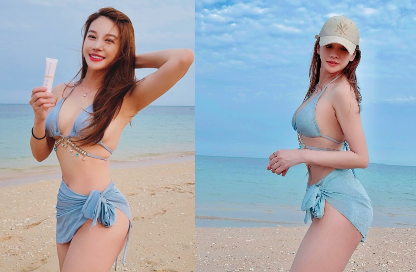 艾莉絲大方曬出比基尼照，秀出好身材。（翻攝自IG＠iris_1221_lily）