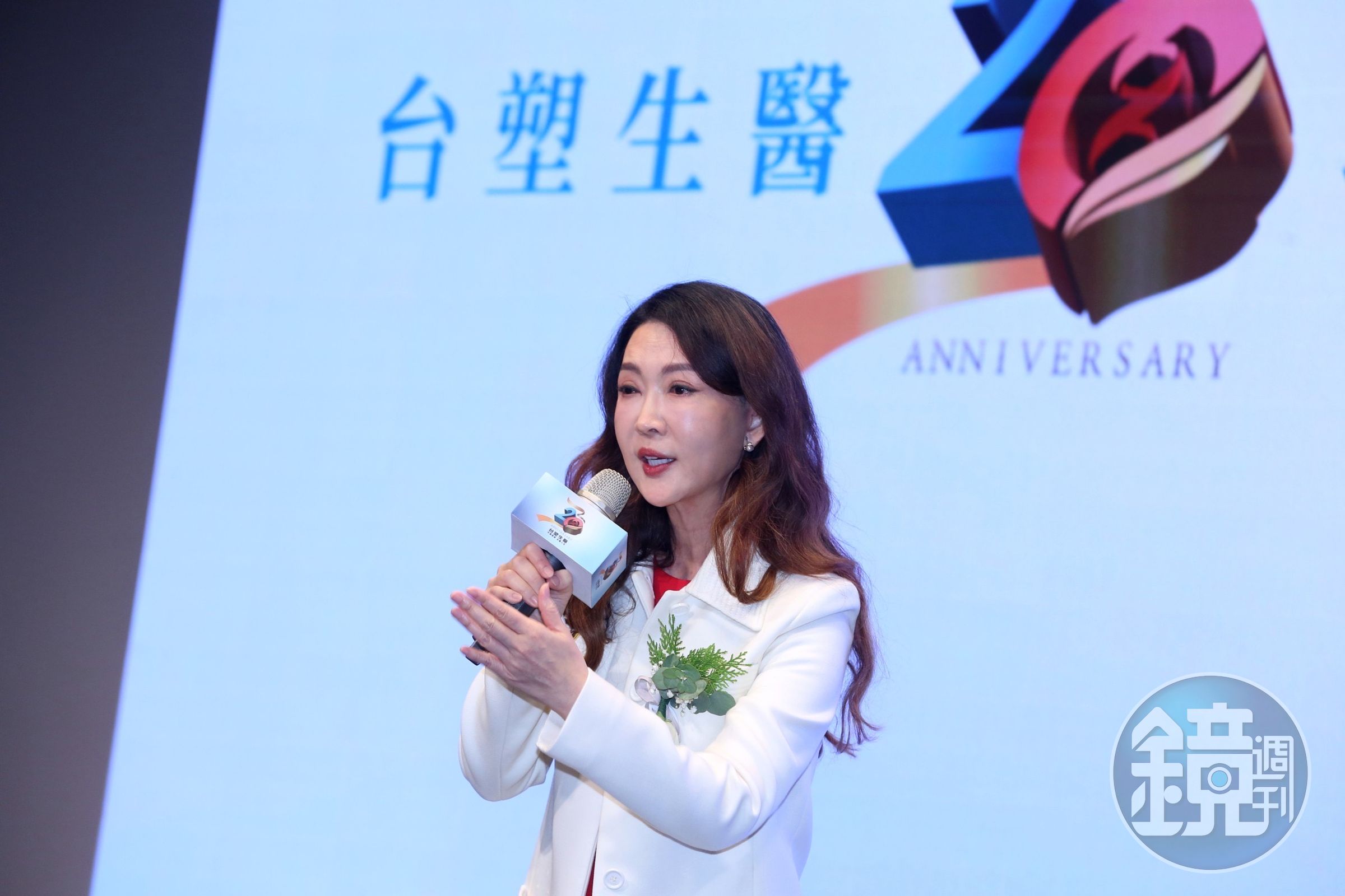 王瑞瑜今日出席台塑生醫20週年活動，宣示下一階段的目標。