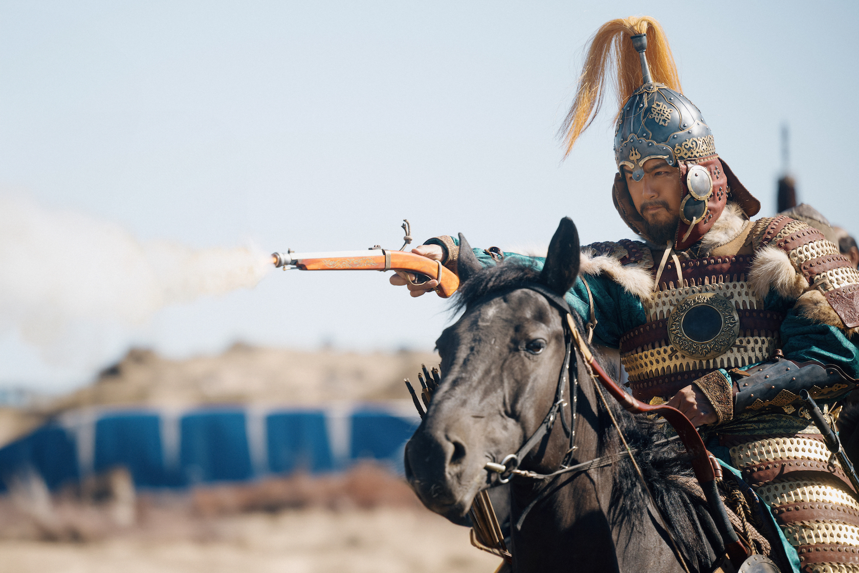 明道在《夜不收》飾演彪悍的蒙古人。（恆星娛樂提供）