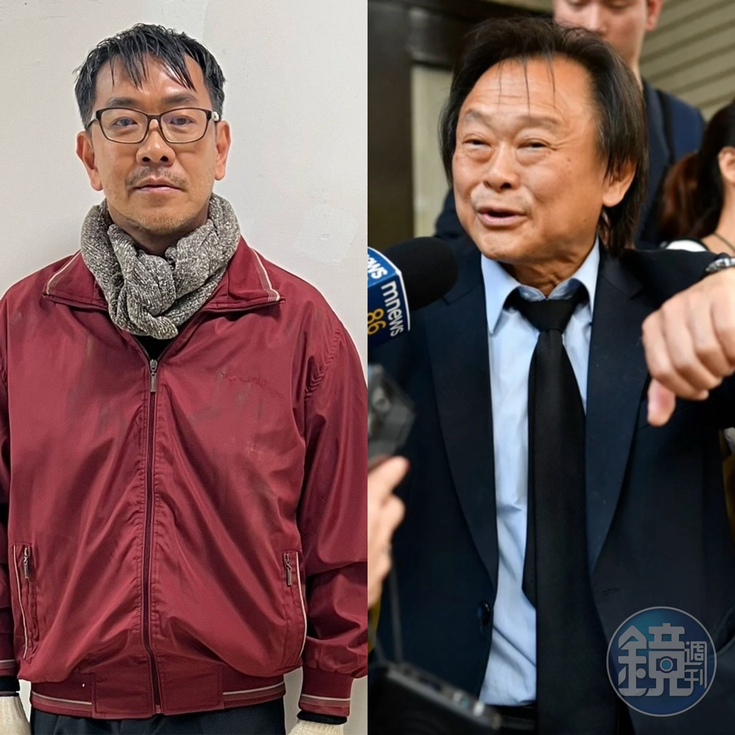 江俊翰日前演出獄的造型仿效王世堅。(翻攝臉書、右圖為本刊資料照)