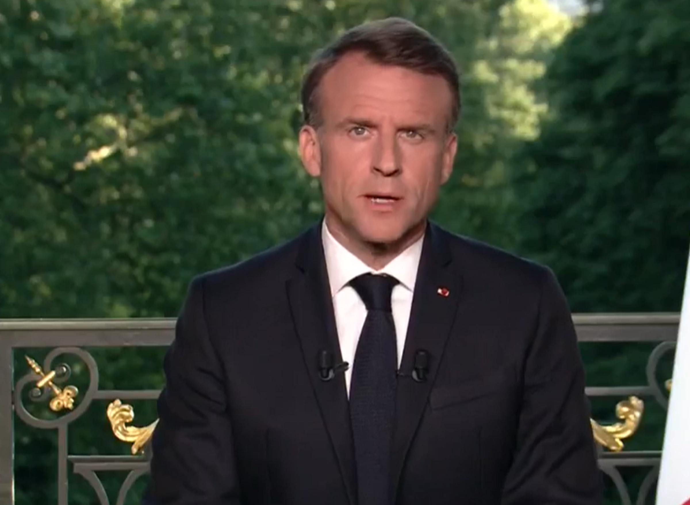 法國總統馬克宏(Emmanuel Macron)當地時間週三發表全國電視演說。示意圖。(翻攝馬克宏臉書)