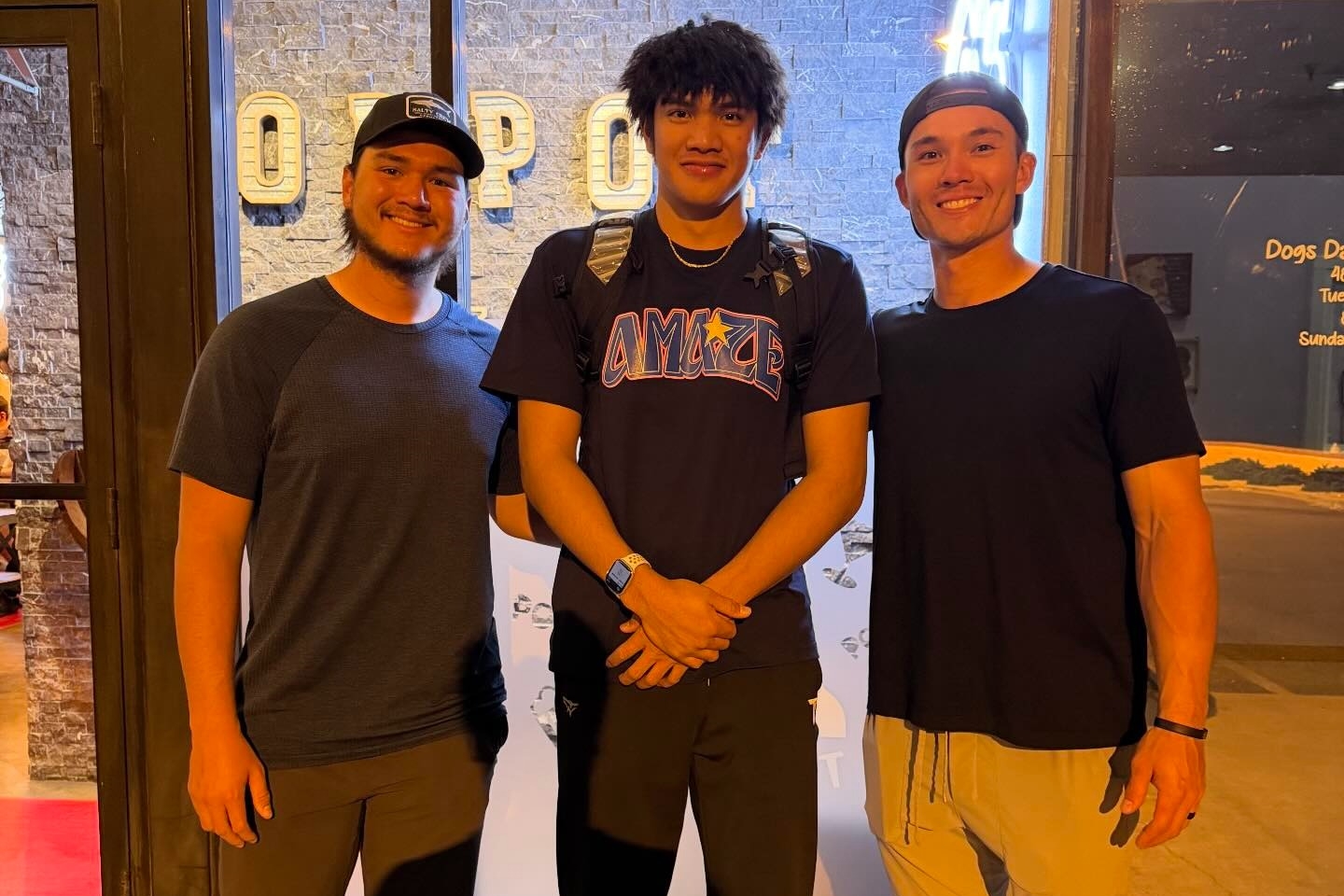 旅美投手林維恩成功邀請費仔與龍仔實現三媽之約。(翻攝自林維恩threads)