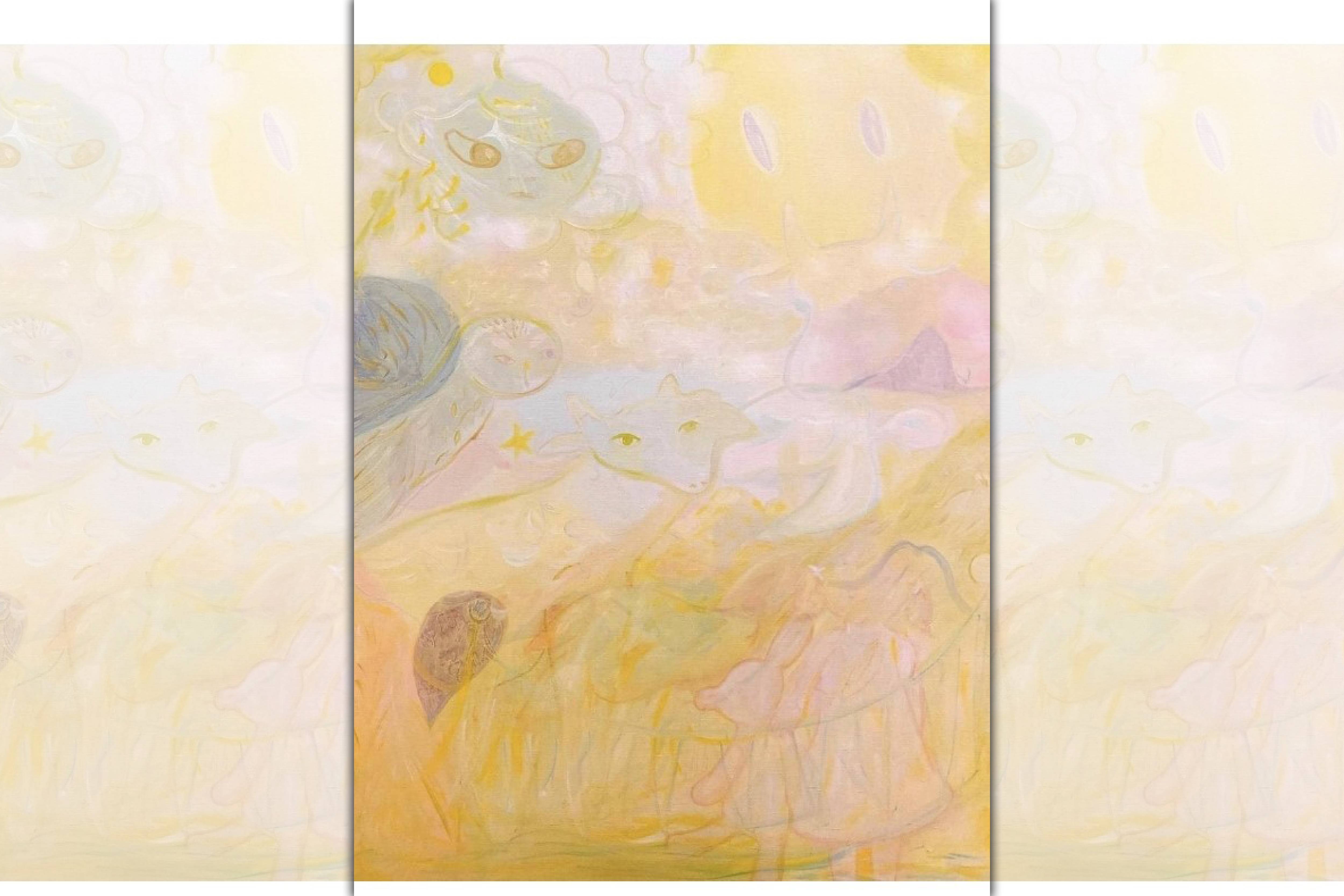 這幅「Farewell 告別」，有Ariel小時候和家人常上陽明山踏青看水牛的記憶。（潛艇Submarine提供）