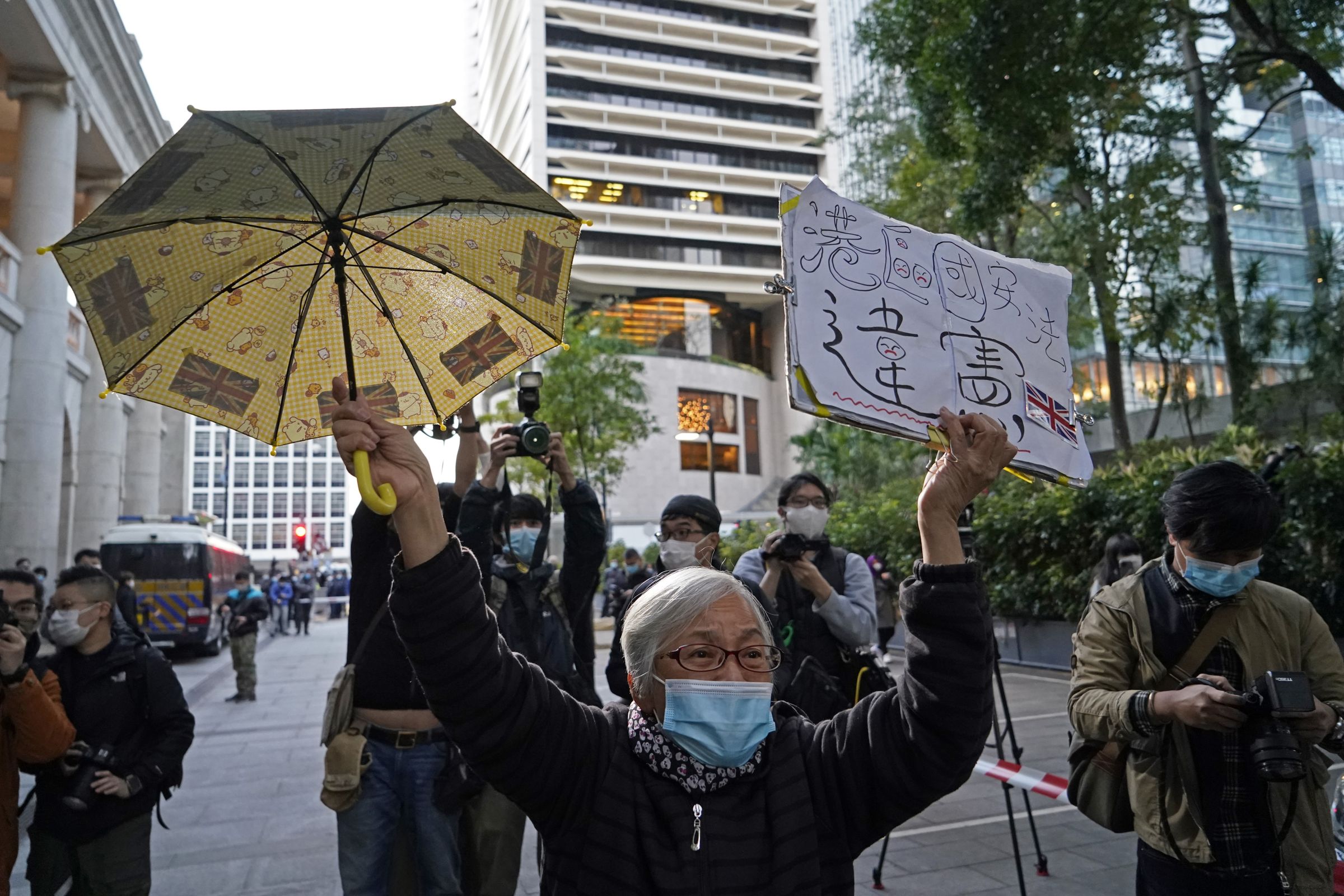香港市民示威抗議《國安法》。（達志影像）