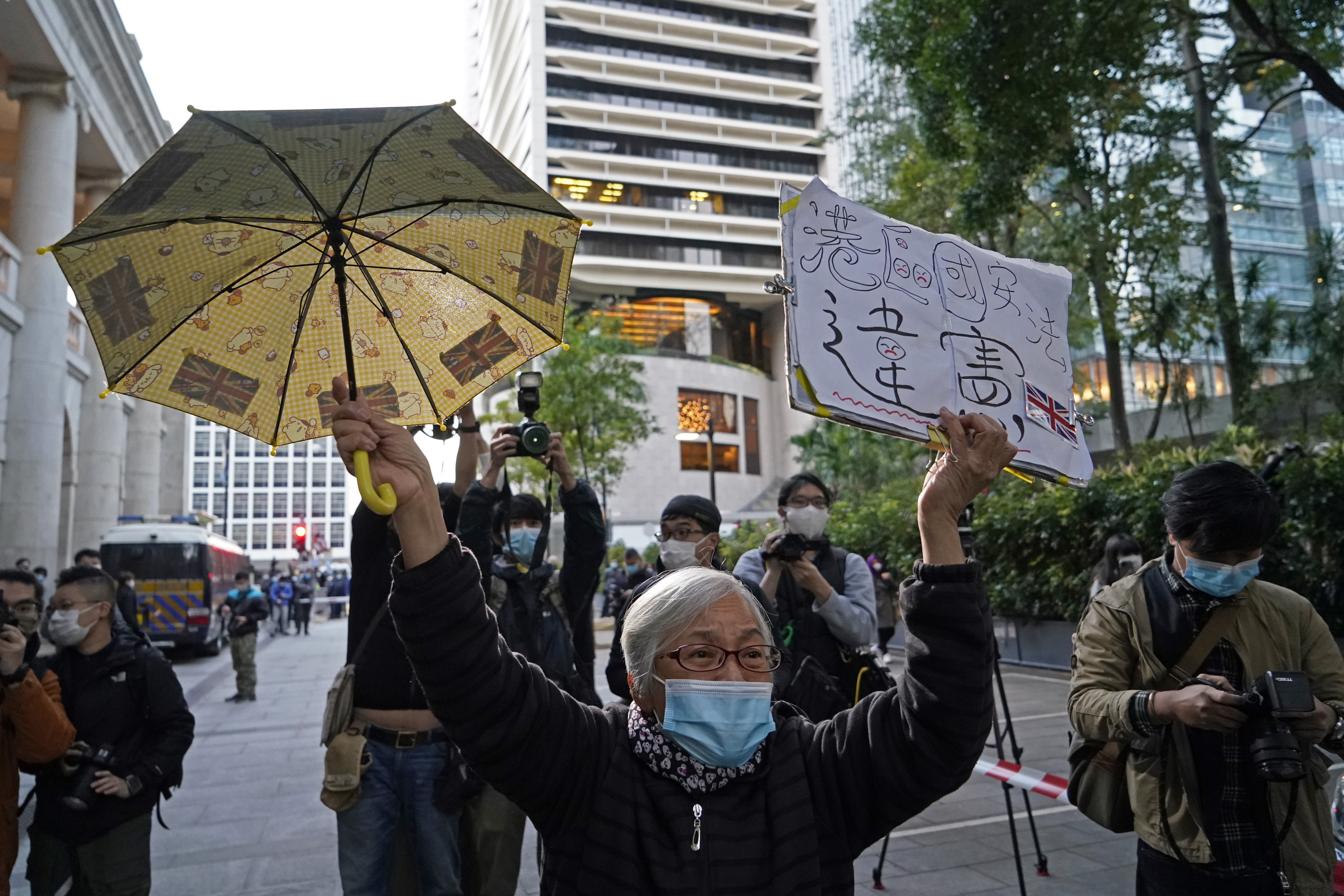 香港市民示威抗議《國安法》。(達志影像)