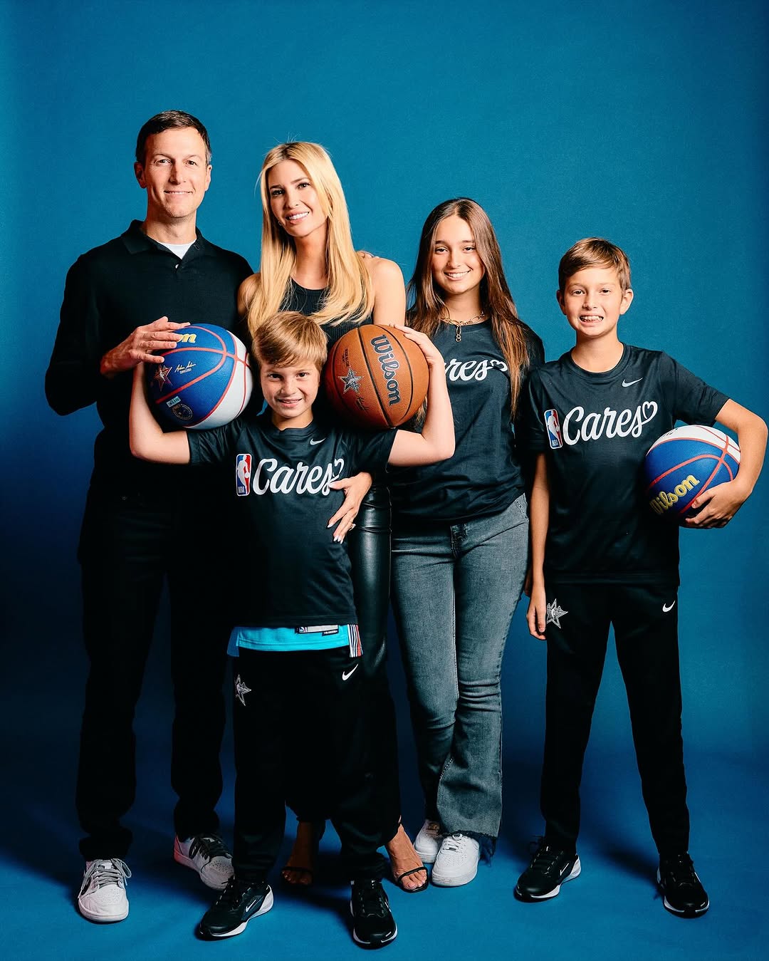 伊凡卡一家五口上月到場觀看NBA全明星賽。(翻攝ivankatrump IG)