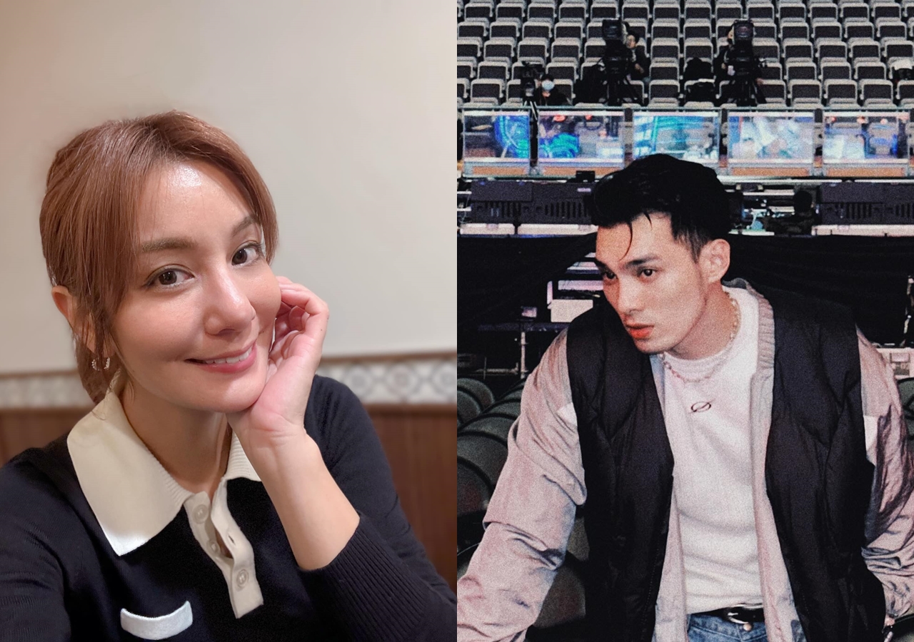 偉晉（右）因主持紅白藝能大賞的發言不恰當，遭到網友砲轟，同為主持人的莎莎（左）被點名也是戰犯之一。（合成圖，翻攝偉晉、莎莎臉書）