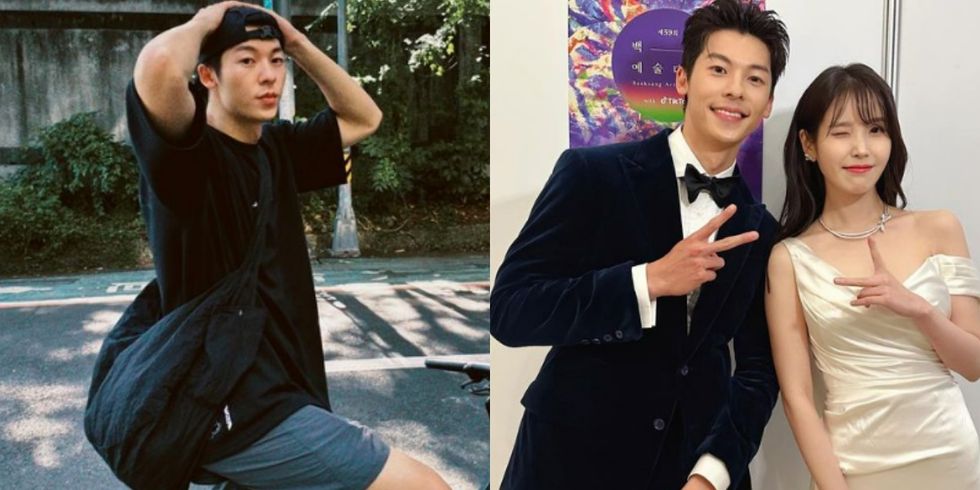 許光漢曾赴韓國百想藝術大獎頒獎，並與偶像IU合照。（許光漢IG）