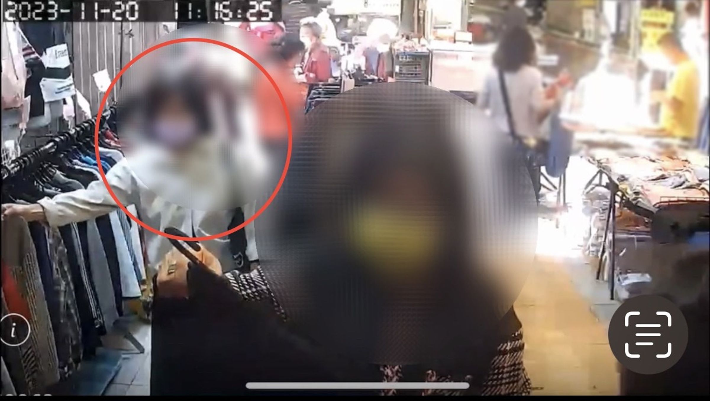 警方鎖定二度到攤商偷竊衣褲的陳姓女子,她到案後非常懊惱。(翻攝畫面)