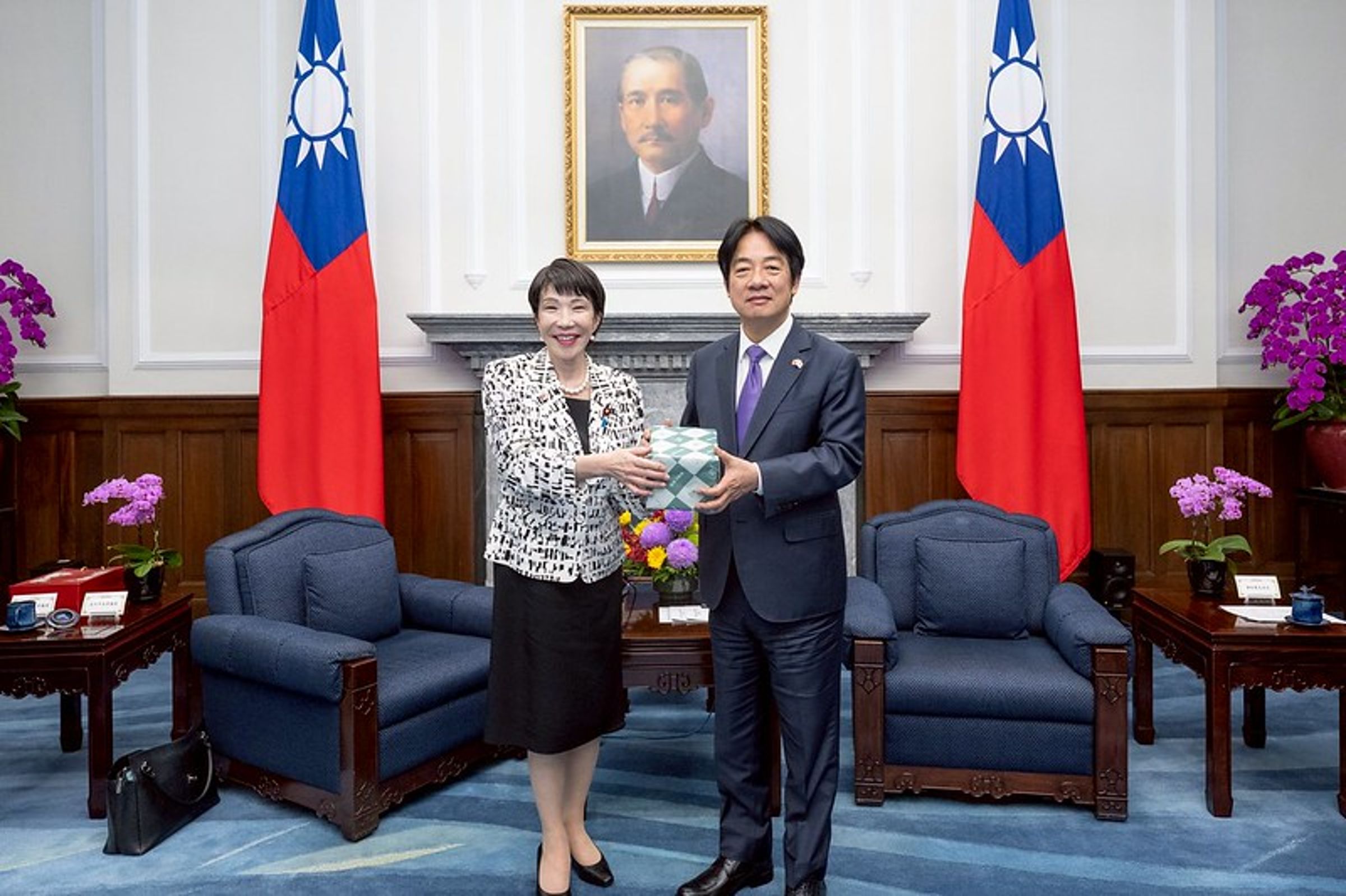 賴清德恭賀高市早苗當選自民黨新總裁。（總統府提供）