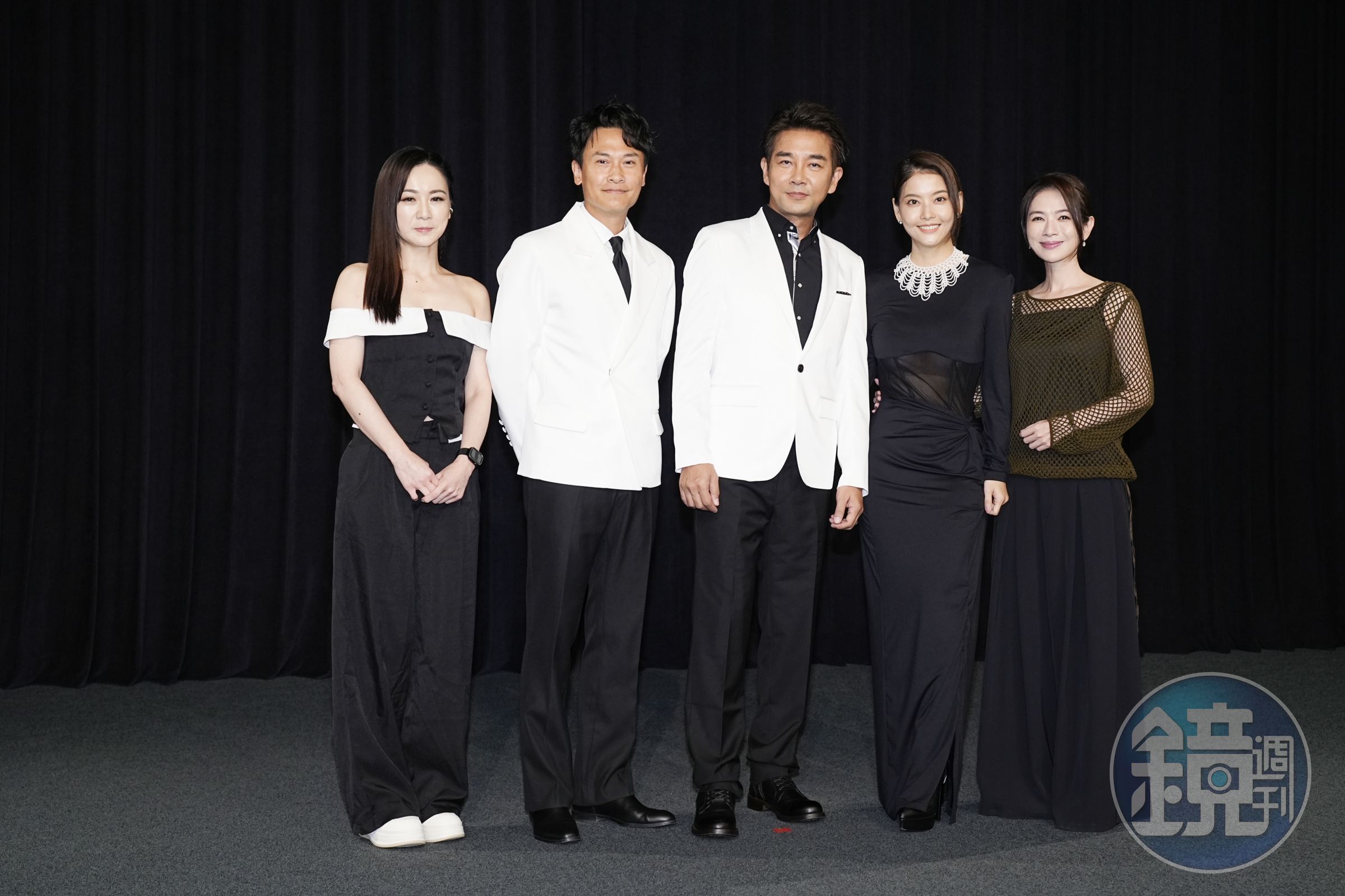 三立《百味人生》首映記者會游詩璟（左起）、王振復、謝承均、王樂妍、星卉。