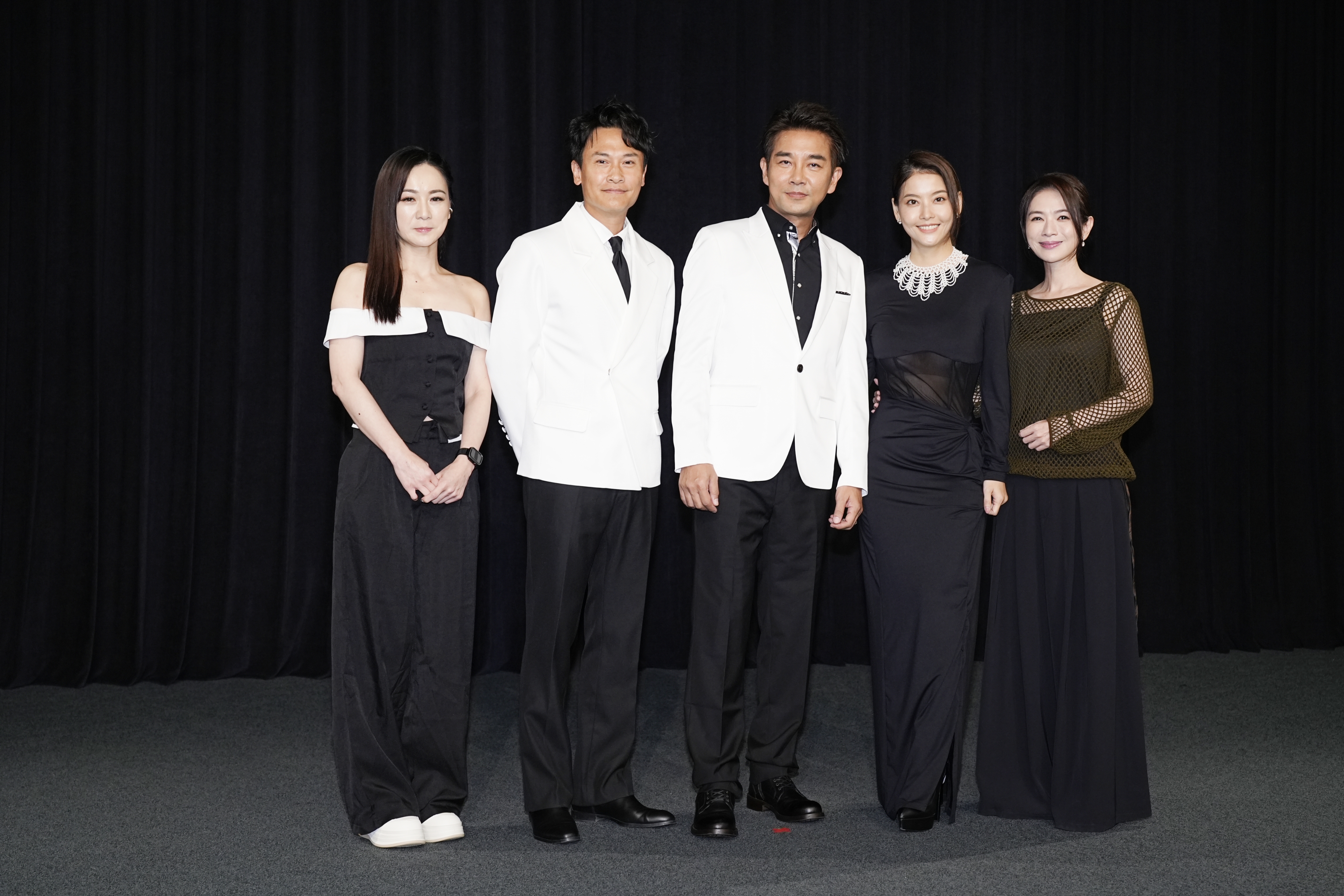 三立《百味人生》首映記者會游詩璟(左起)、王振復、謝承均、王樂妍、星卉。