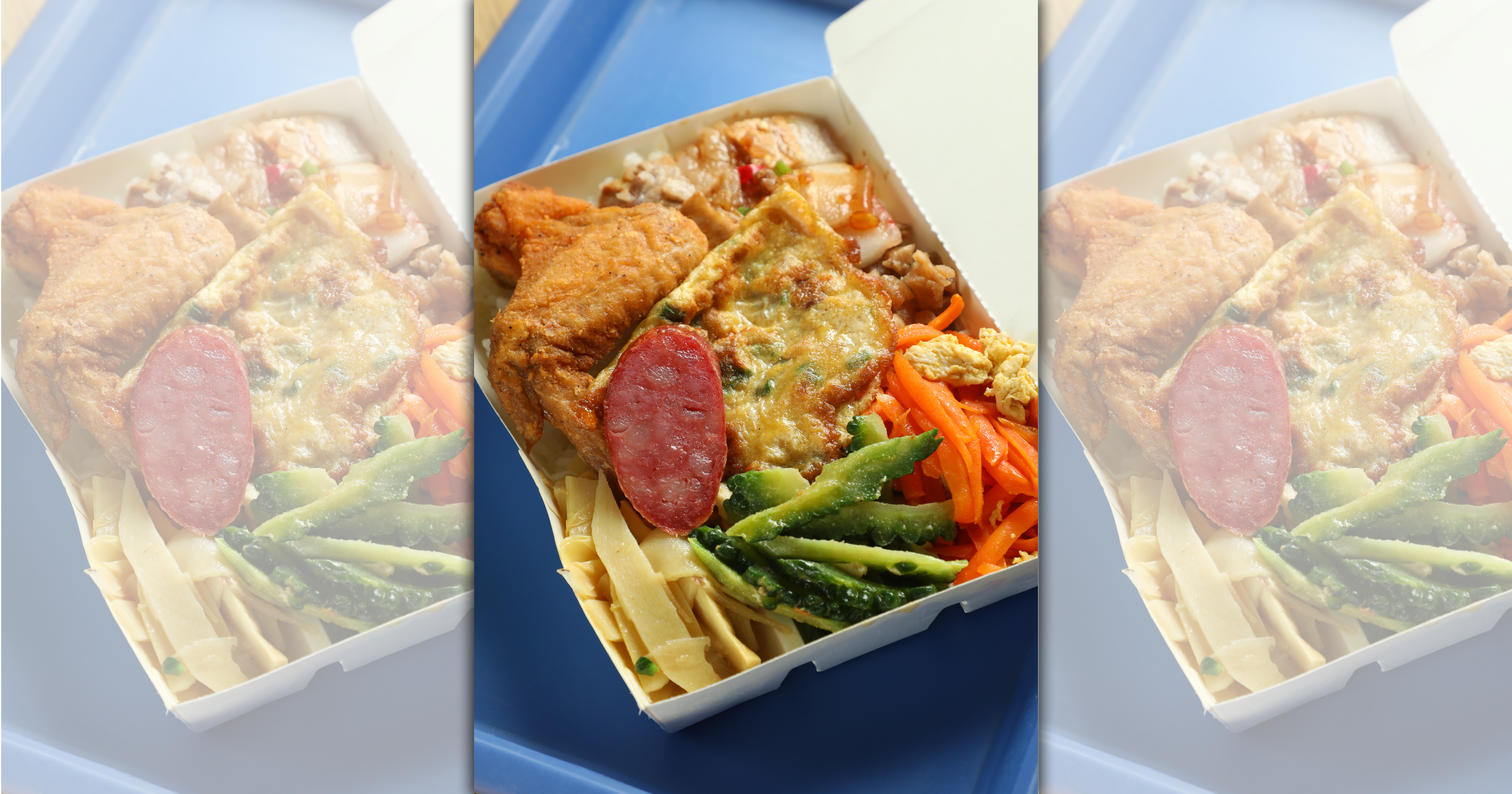 在池上的「新榮美自助餐」挑選9樣菜，就是最美味且實惠的池上飯包。（約90元／份）