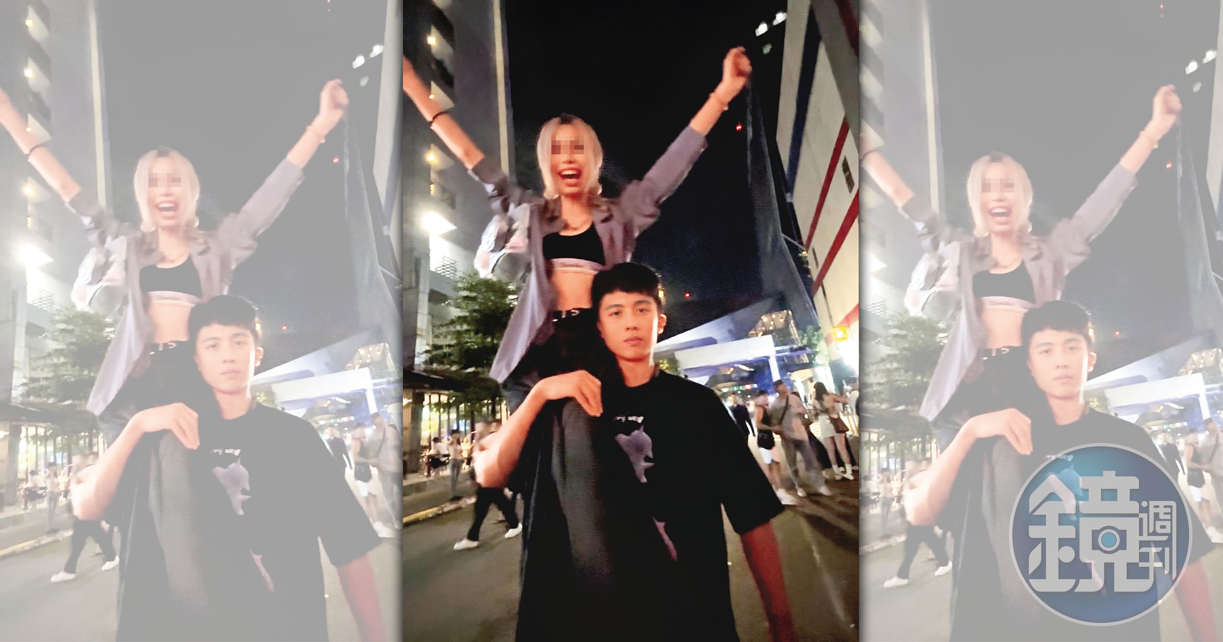 孫安佐（右）與女友J小姐（左），去年6月在台北信義區認識後不久就交往。（讀者提供）
