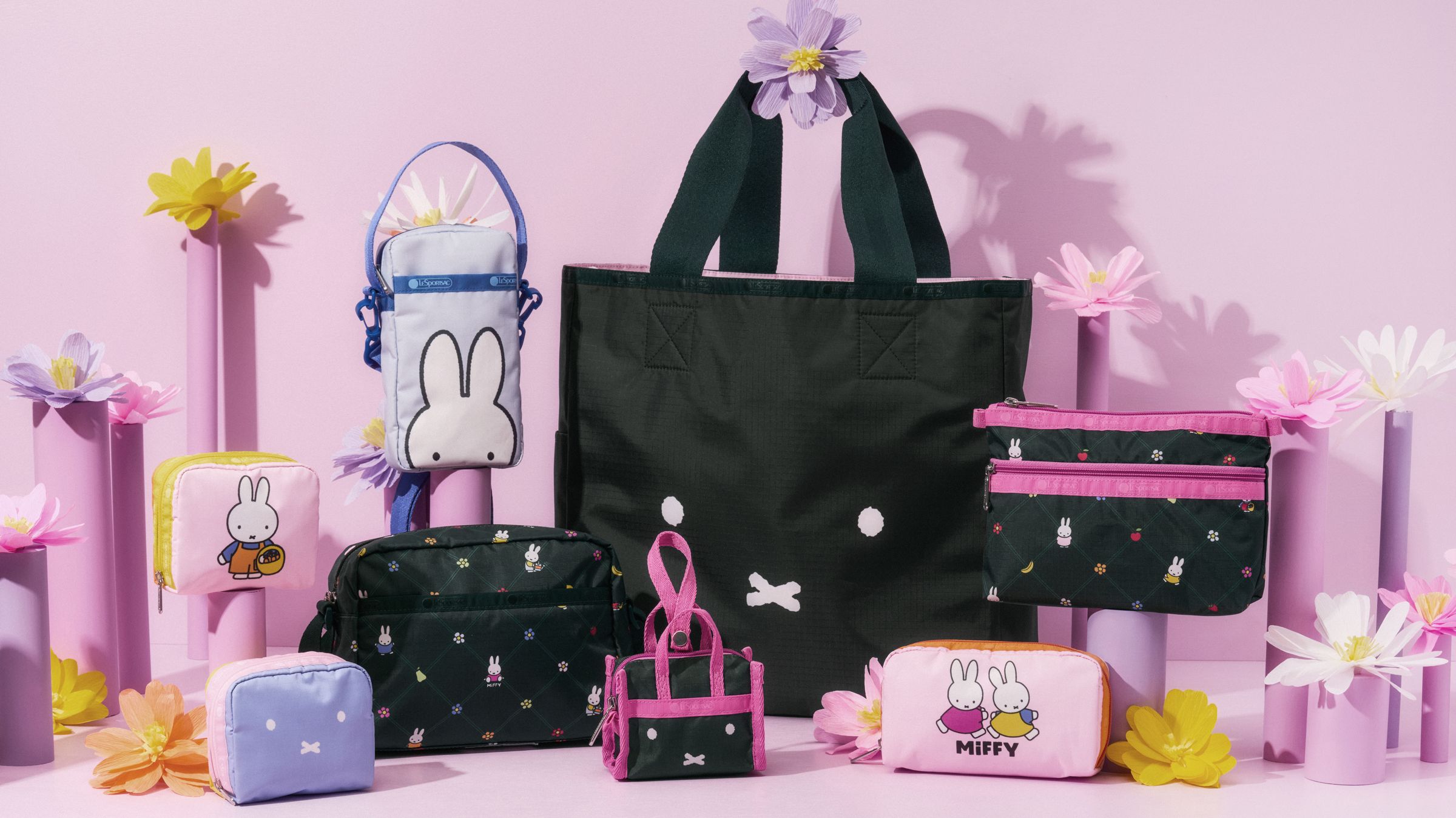 LeSportsac x Miffy聯名系列今天上市。（藍鐘提供）