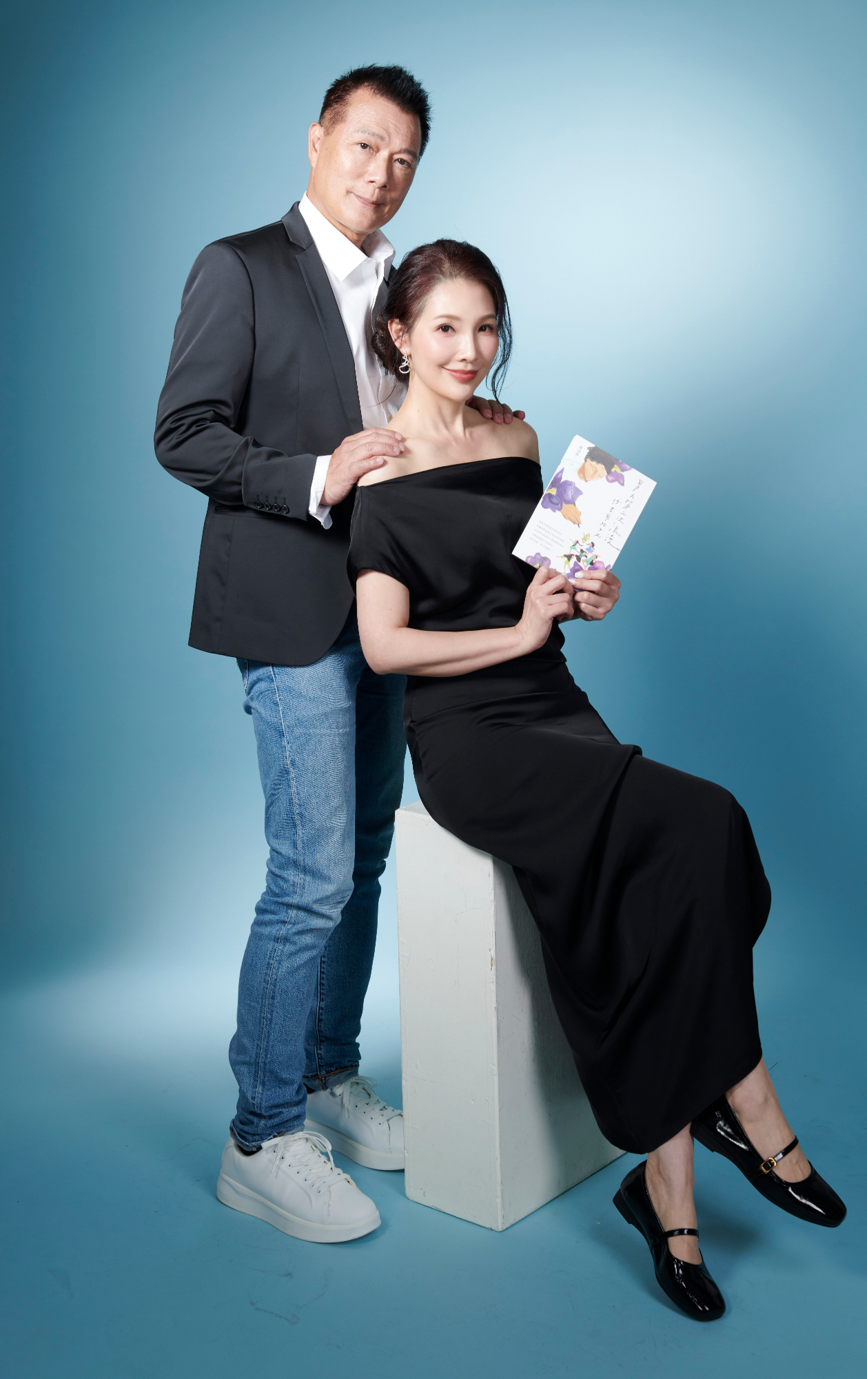 蔡詩萍與老婆林書煒一合體，夫妻倆相當愛拌嘴。（ 圖／POP Radio提供）