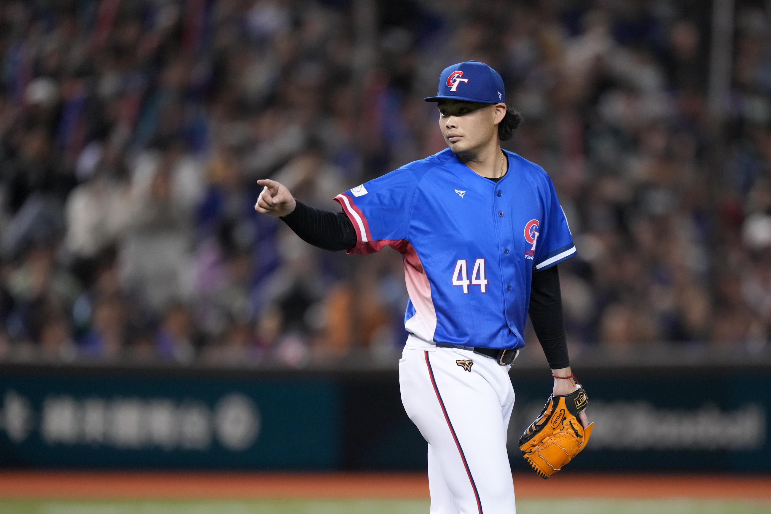 七局下，陳柏毓化解失分危機，讓南非隊留下殘壘。最終台灣隊以9：1贏得勝利。（中華棒協提供）