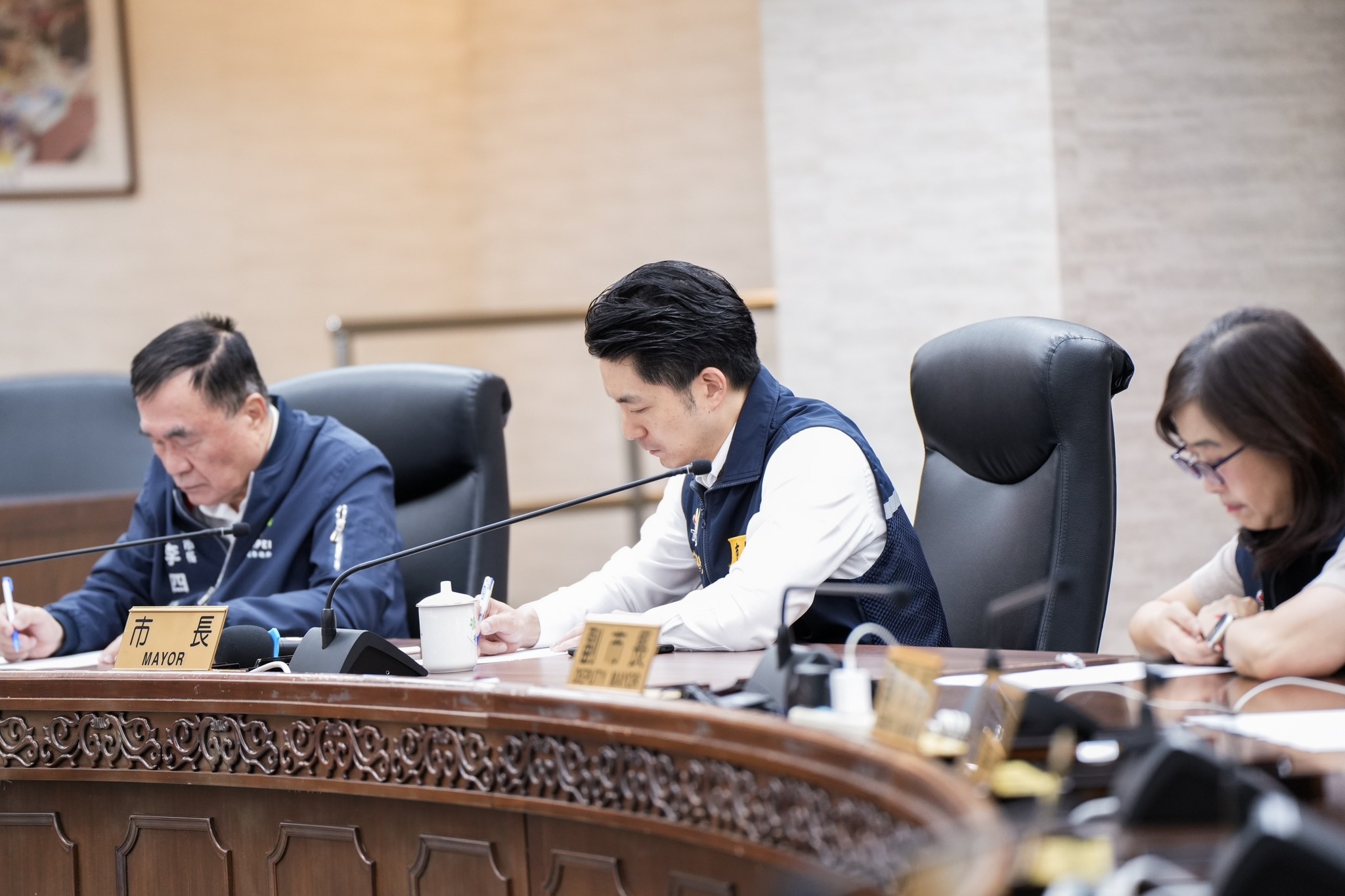 蔣萬安受訪表示，黃仁勳此次行程非常滿，一切都還沒定，將持續和輝達保持聯繫。（翻攝自臉書@蔣萬安）