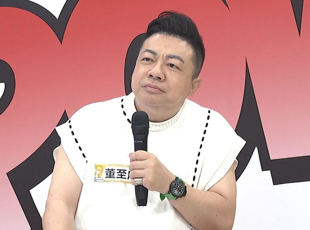 董至成在綜藝節目上，爆料張菲過去難搞行徑，拖了9.5小時才錄影。（中天提供）