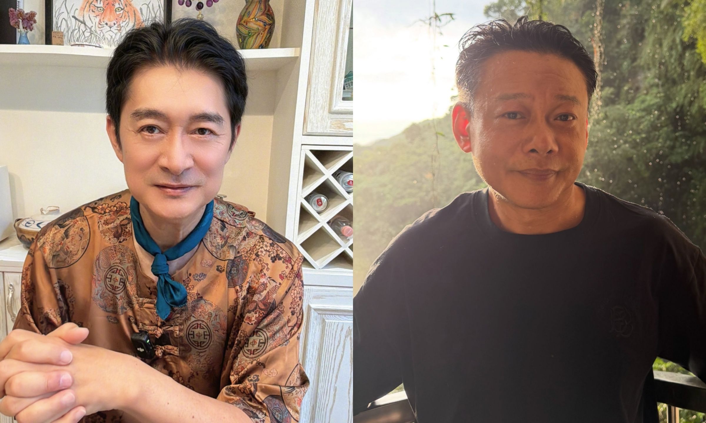 心肌梗塞發作可能出現胸痛、胸悶、冒冷汗、呼吸困難等症狀，一旦出現異常應儘速就醫，李康生（右）就曾因胸悶緊急住院，而黃安則是搭醫療專機返台就醫。（翻攝黃安微博、李康生IG)