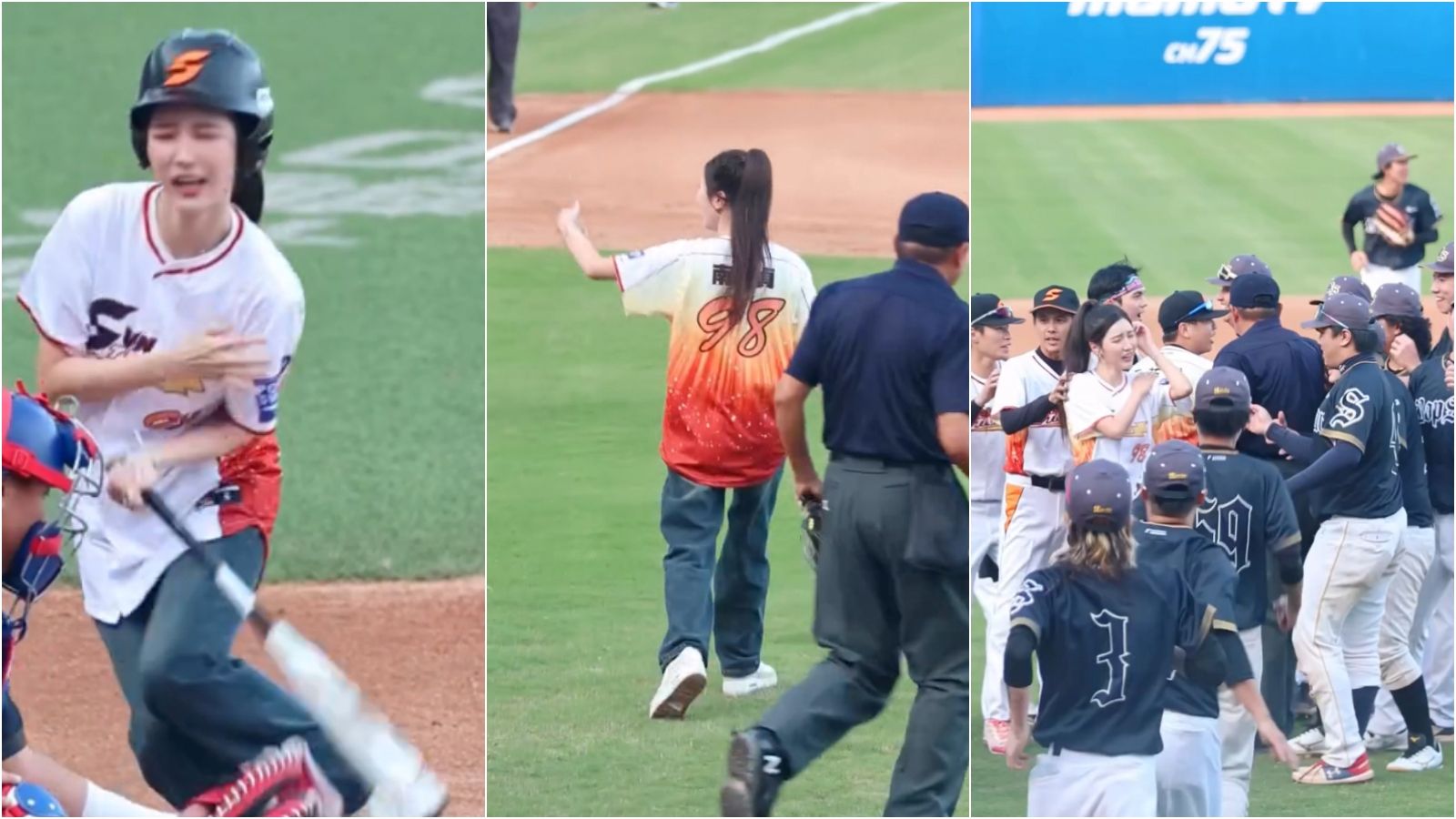 女神南珉貞遭球吻!怒衝投手丘「板凳清空」 下秒反轉驚呆網友:報名金鐘獎