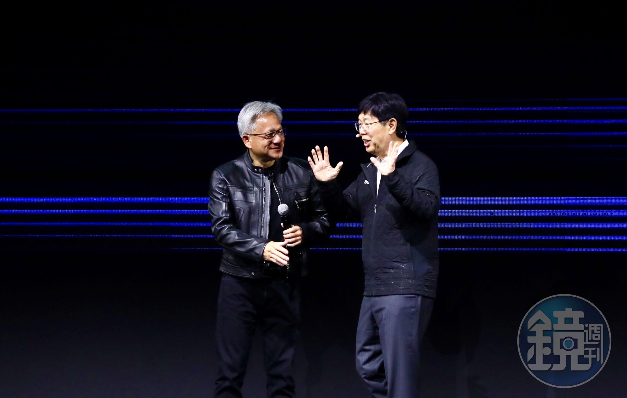 黃仁勳今與劉揚偉在台北電腦展進行對談。
