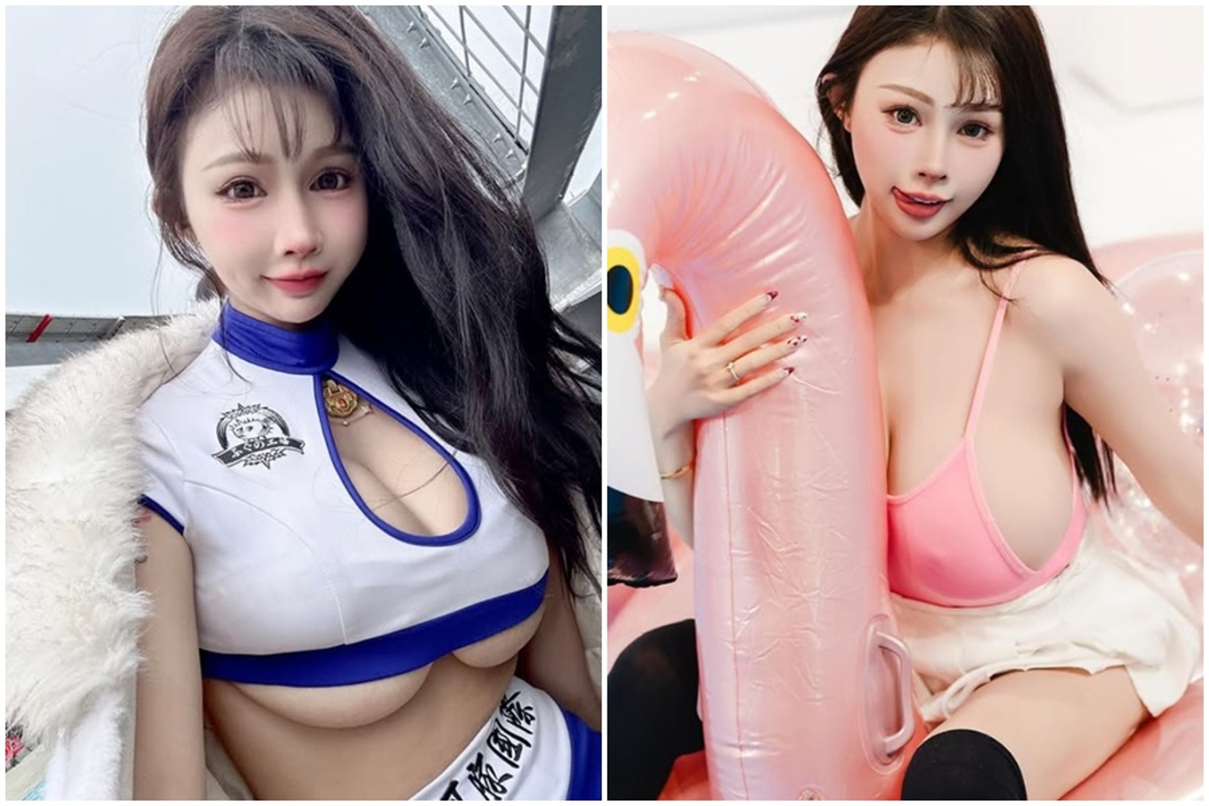 該正妹是知名的辣模艾妃被網友封為「重機女神」。(翻攝自艾妃IG)