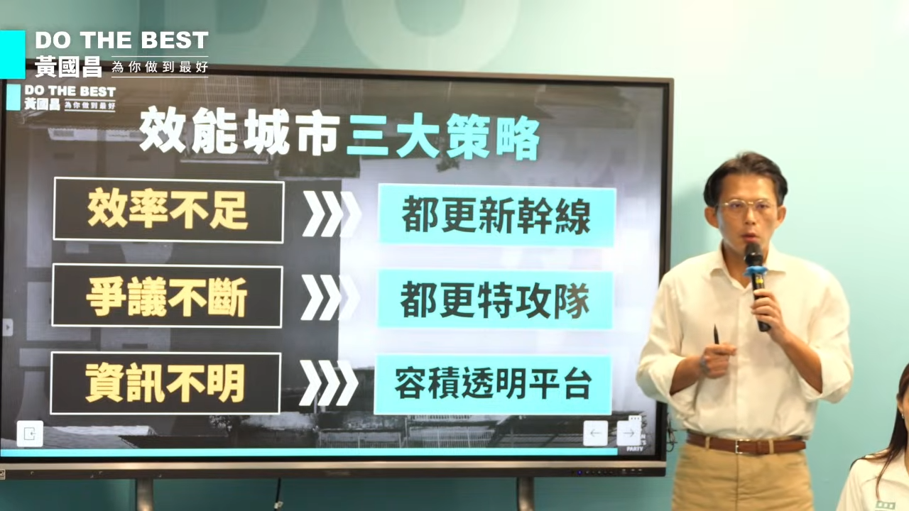 黃國昌為了參選新北市長，今舉行首波政見發表記者會。（翻攝自黃國昌直播）