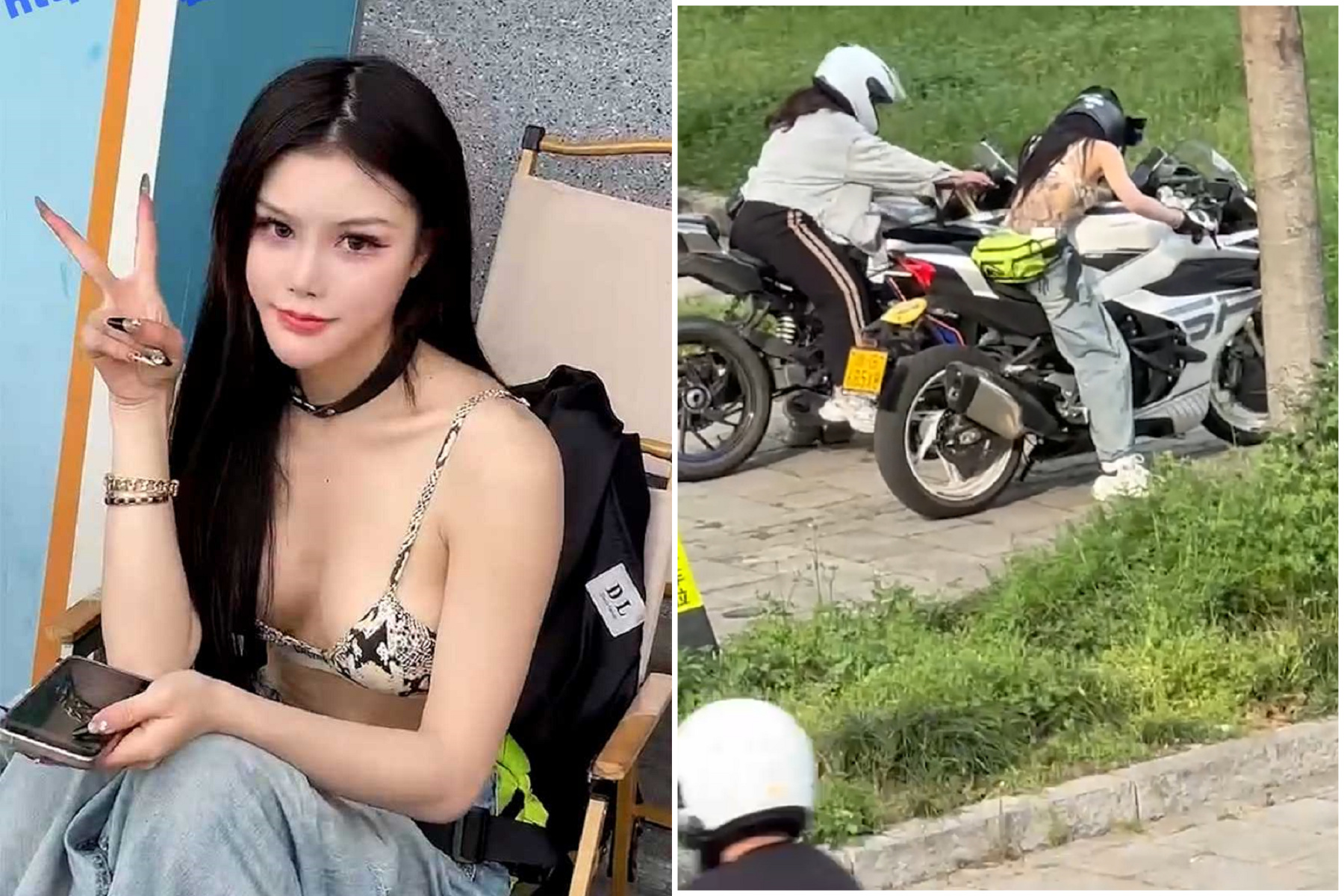 重機女神被爆是「情色騎行媛」，性愛影像流出。（翻自《吃瓜網》）