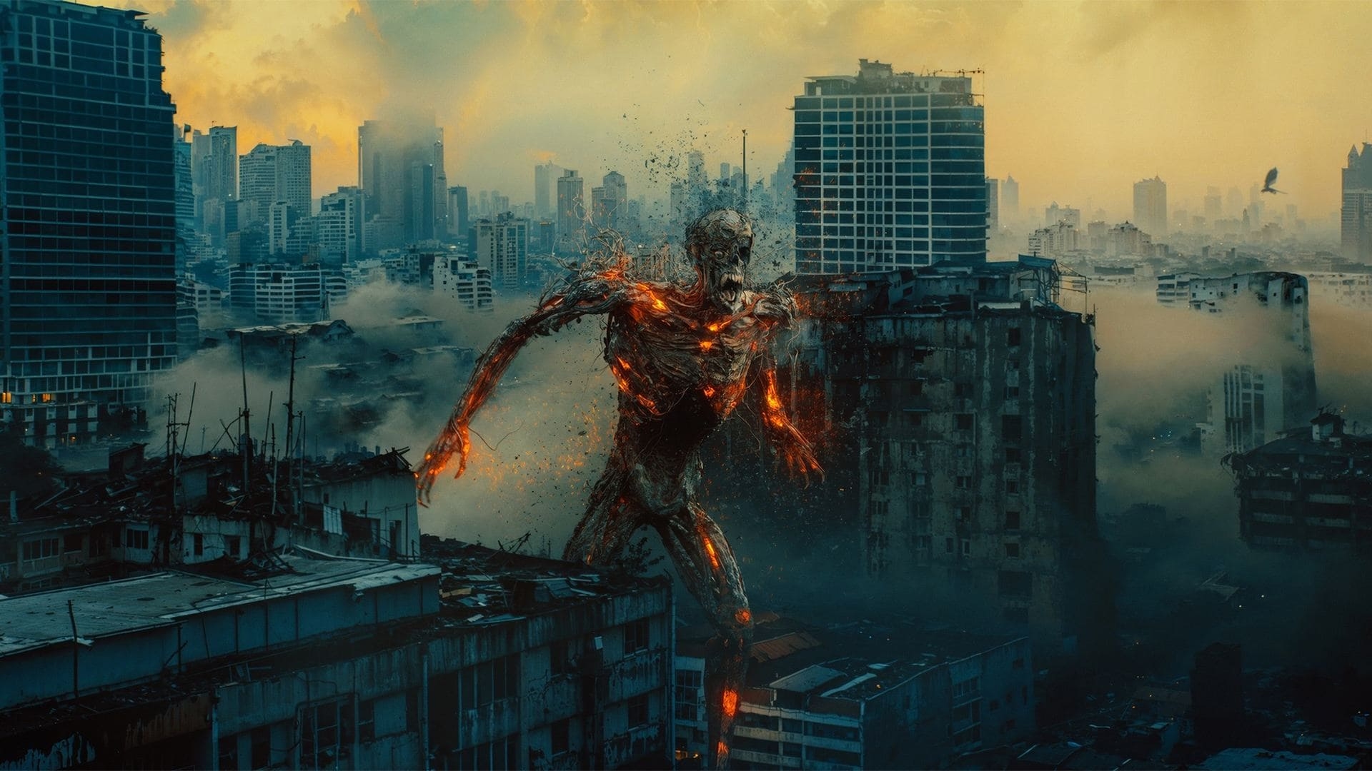 《曼谷淪陷》中的巨型骷髏魔物，還原自遊戲中的經典怪物「餓鬼（Preta）」（威視電影提供）