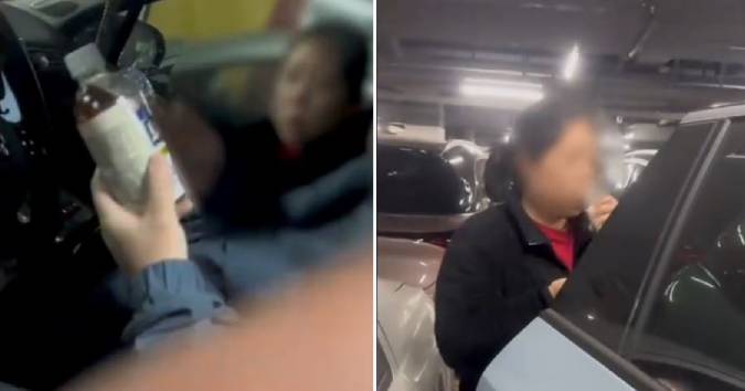 夫妻吃自助餐帶走20瓶飲料被店員抓包，竟將未開封的飲料一一擰開才歸還。（翻攝微博）