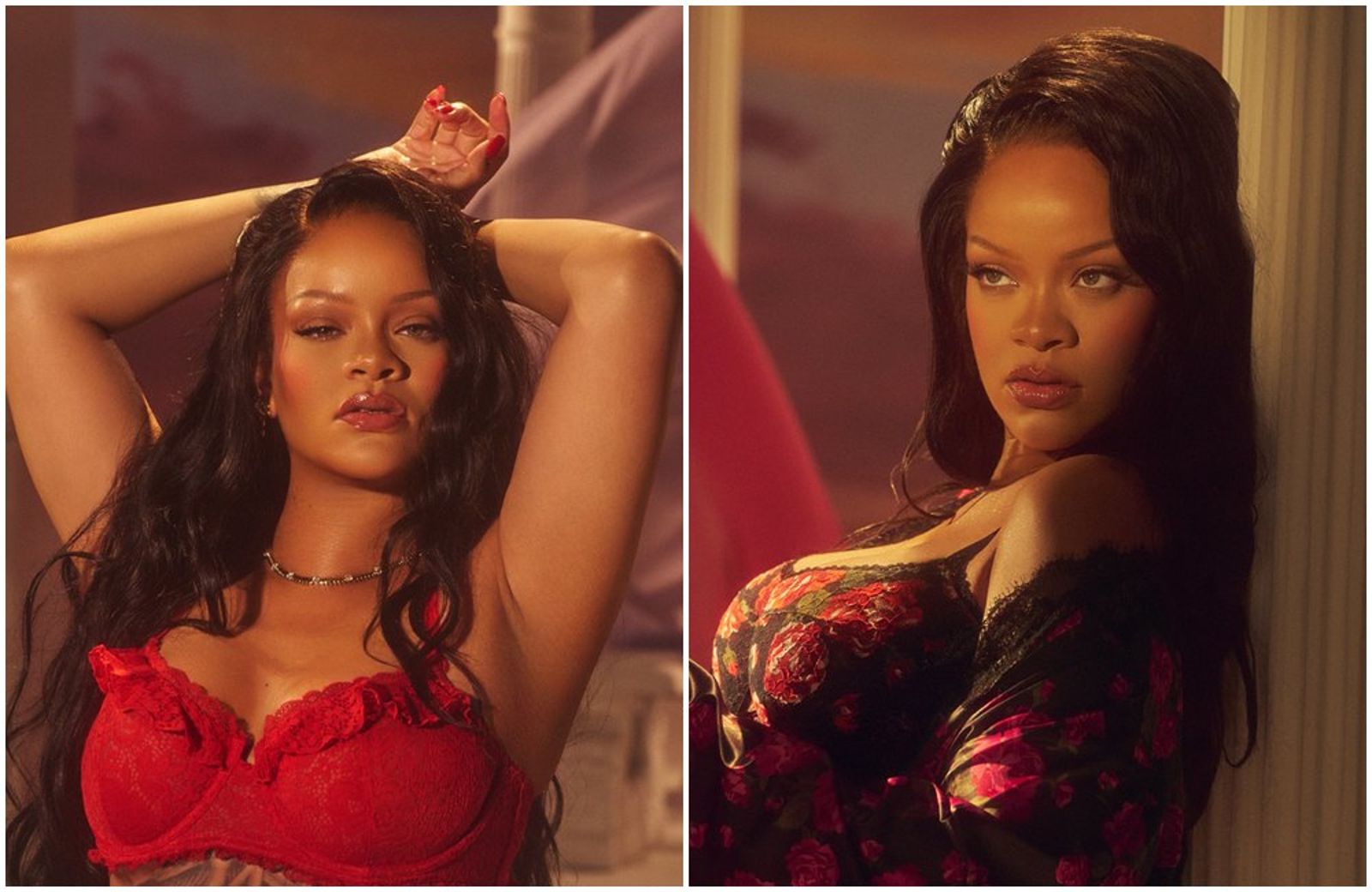 蕾哈娜也親自拍攝內衣廣告。（翻攝SAVAGE X FENTY ）