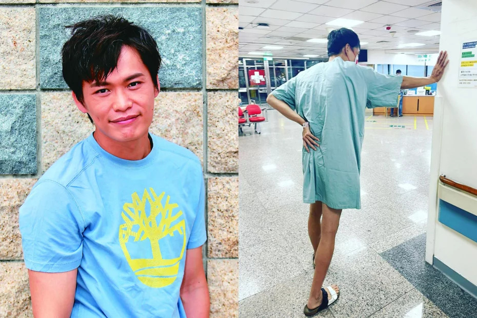 黃鐙輝在急診室痛到走路要扶牆。（翻攝自黃鐙輝IG）