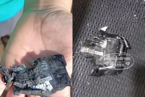 爆炸的呼叫器殘骸上，有著台廠金阿波羅的字樣，起初被外界懷疑是否涉案。（翻攝自X）