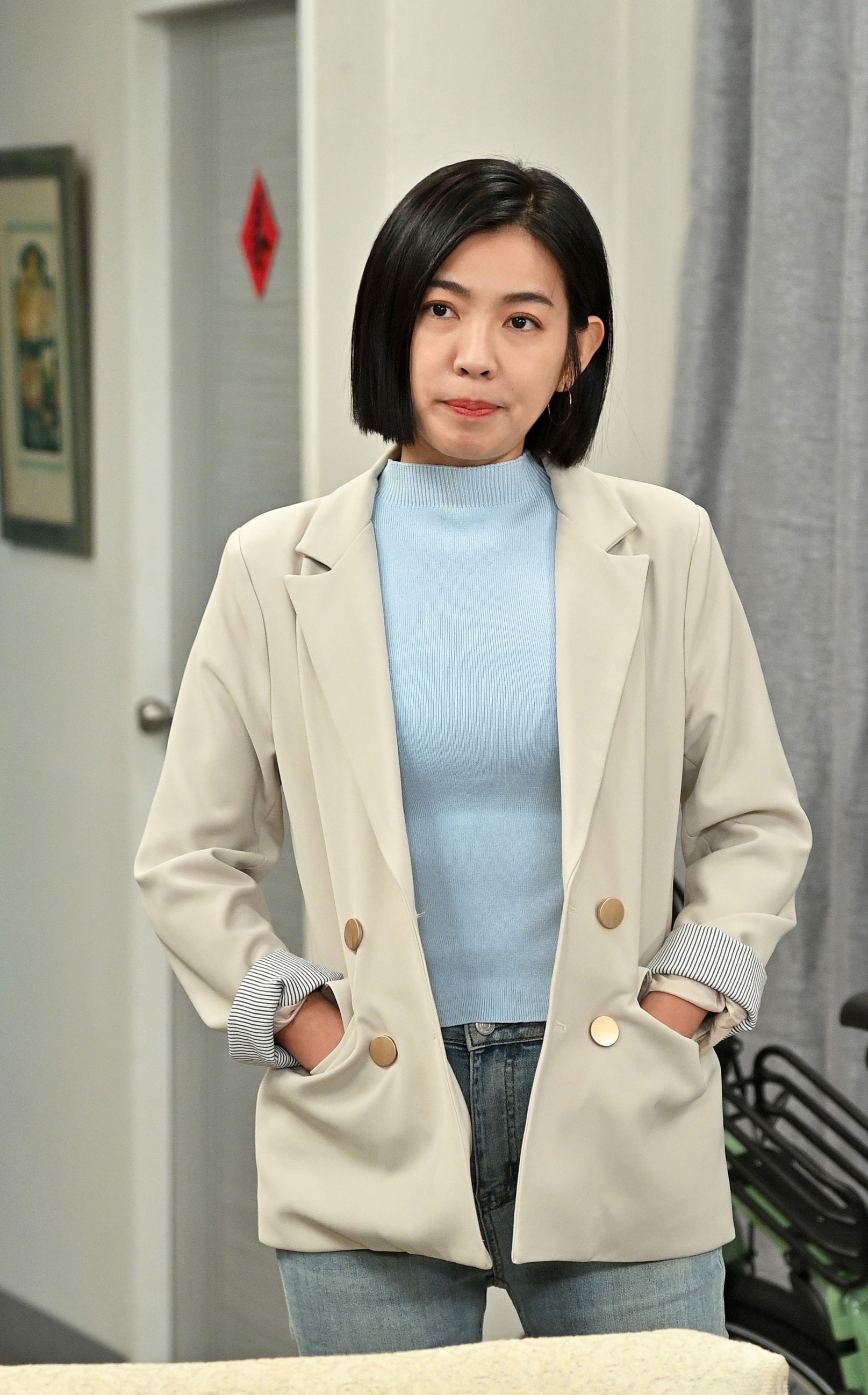 米可白原本角色性格較為冷調，經常出現面無表情的狀態。（台視提供）