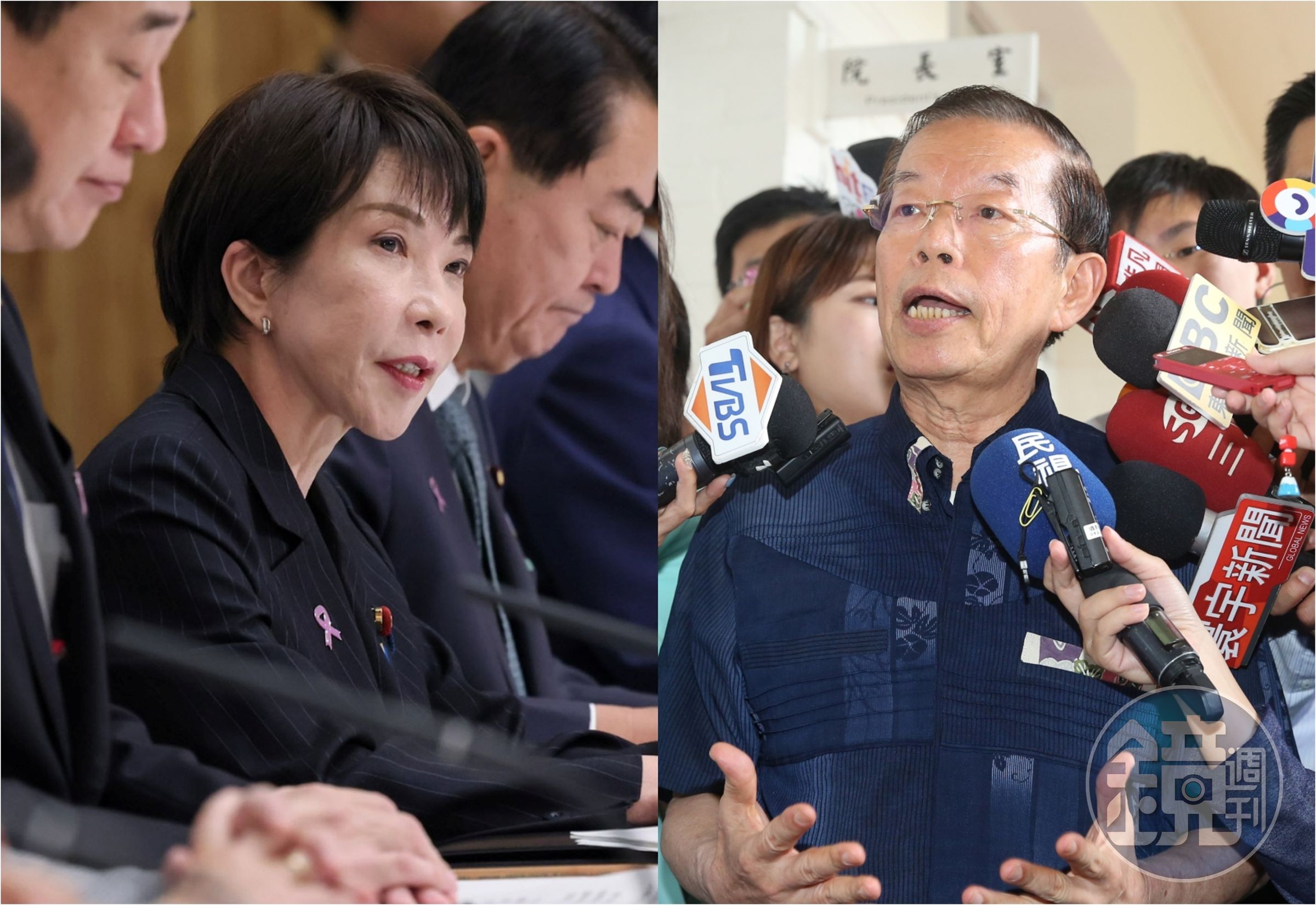 網傳高市早苗收謝長廷珠寶賄賂、影響對台政策，謝長廷指出，經報案已查出為中國網軍所為。（翻攝自首相官邸臉書／本刊資料照）