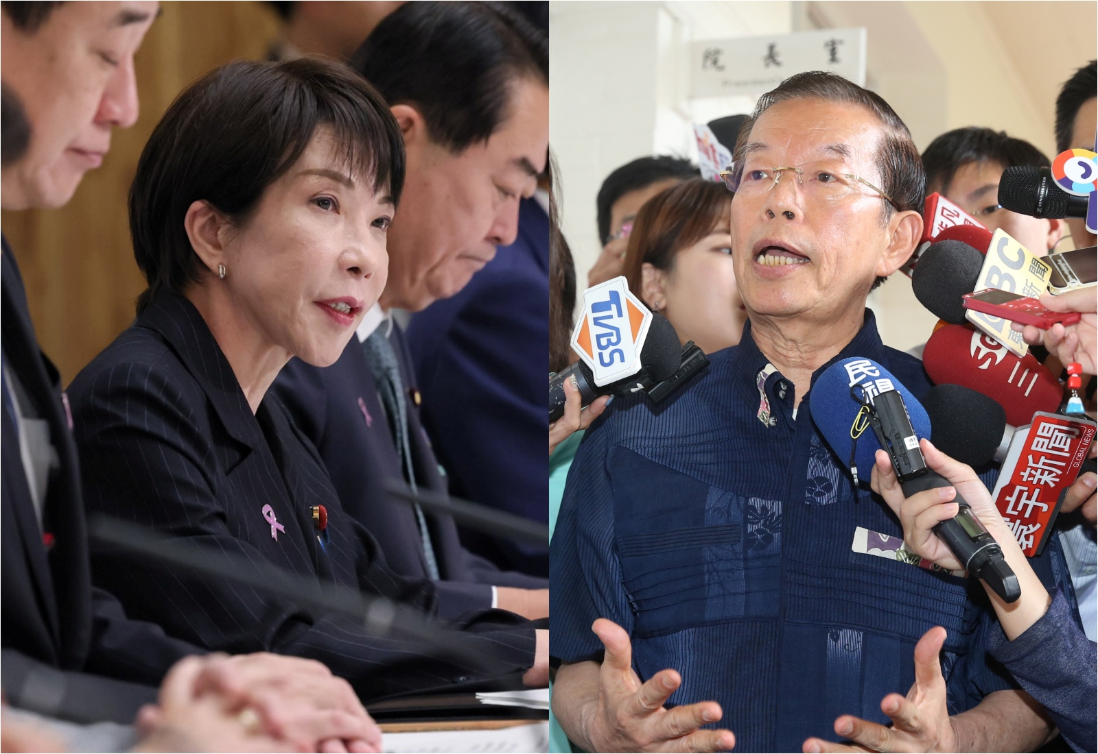 網傳高市早苗收謝長廷珠寶賄賂、影響對台政策，謝長廷指出，經報案已查出為中國網軍所為。（翻攝自首相官邸臉書／本刊資料照）