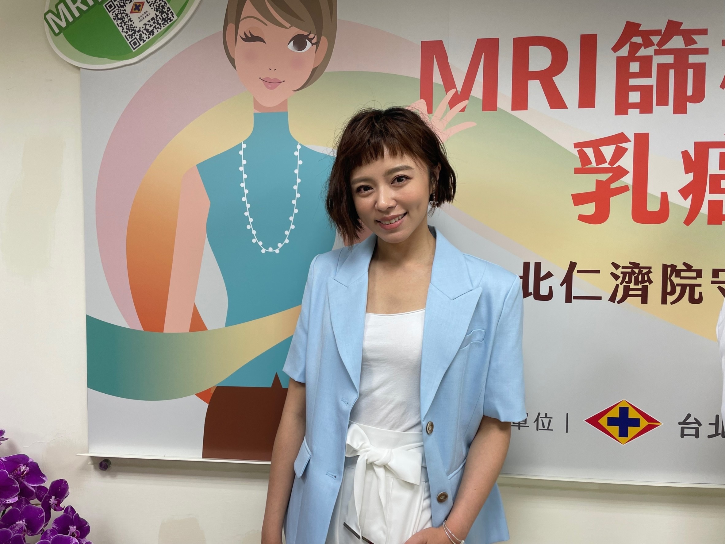 王瞳呼籲服女朋友要定期做乳房檢查。（民視提供）