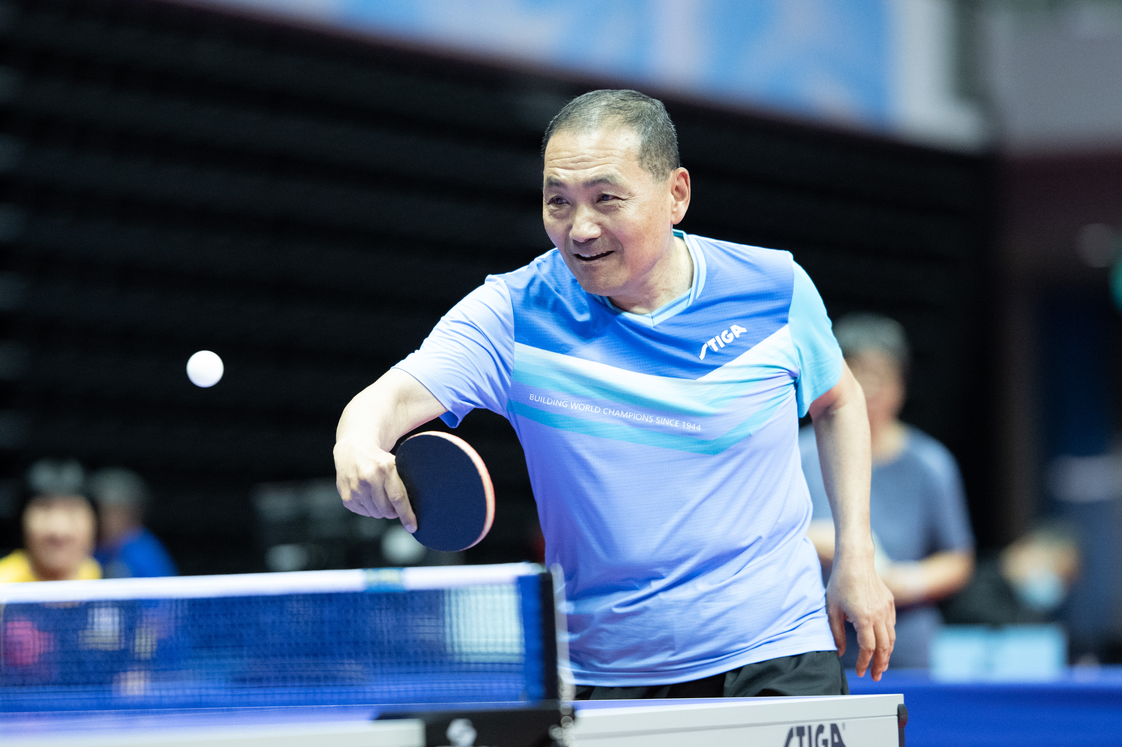 侯友宜參賽世壯運桌球項目，今拿下1勝2負無緣晉級。（新北市體育局提供）