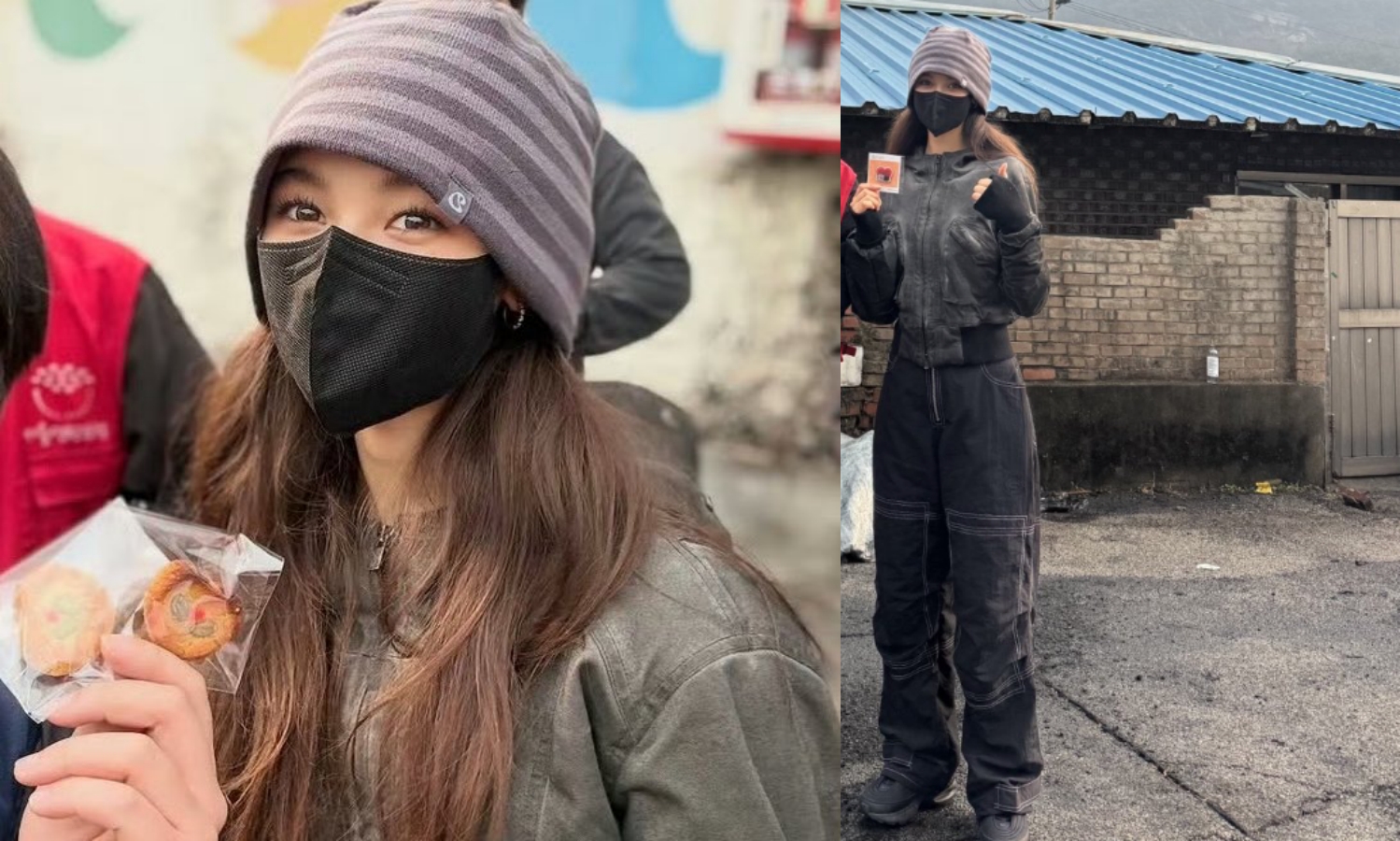 NewJeans 成員Danielle遭ADOR正式宣布解除專屬合約並提告，同一天她正在公益活動揮汗搬媒炭。（網路圖片）