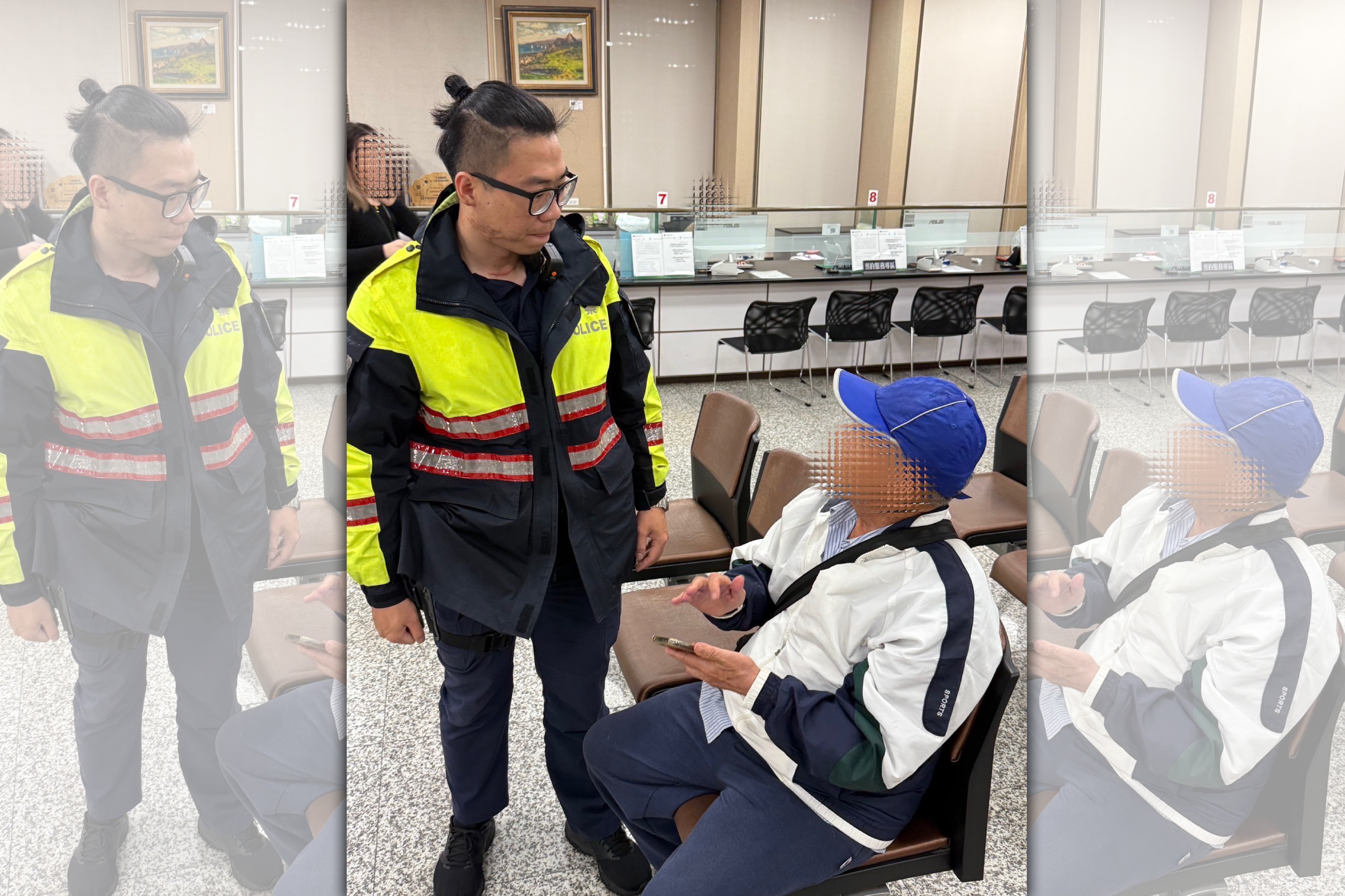 被害民眾事後到派出所向員警表達感謝。（警方提供）