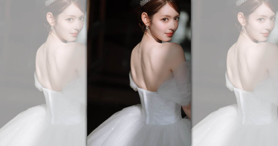 日本女星矢作穗香今日官宣結婚，婚紗照大露美背。（翻攝自IG＠honoka_yahagi）