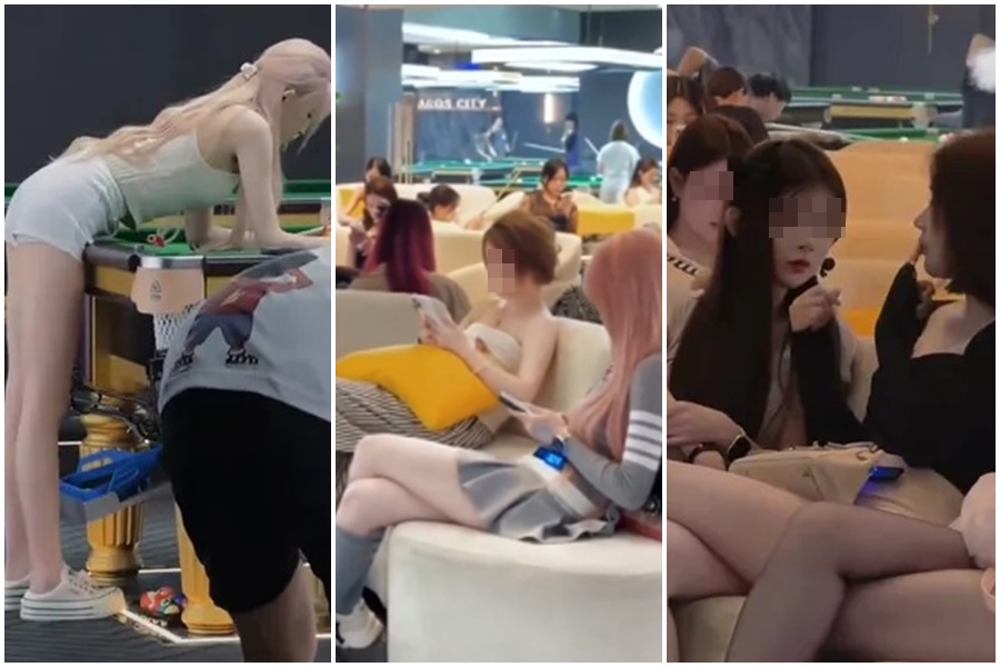 中國江蘇省沭陽縣中央廣場一號撞球廳爆出正妹助教性交易醜聞。（翻攝自微博）