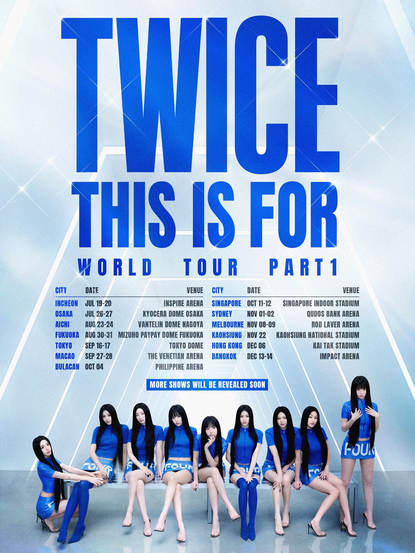 TWICE第六次世界巡演《THIS IS FOR》今晚驚喜公開，高雄站將於11月22日登場。（翻攝TWICE INS）