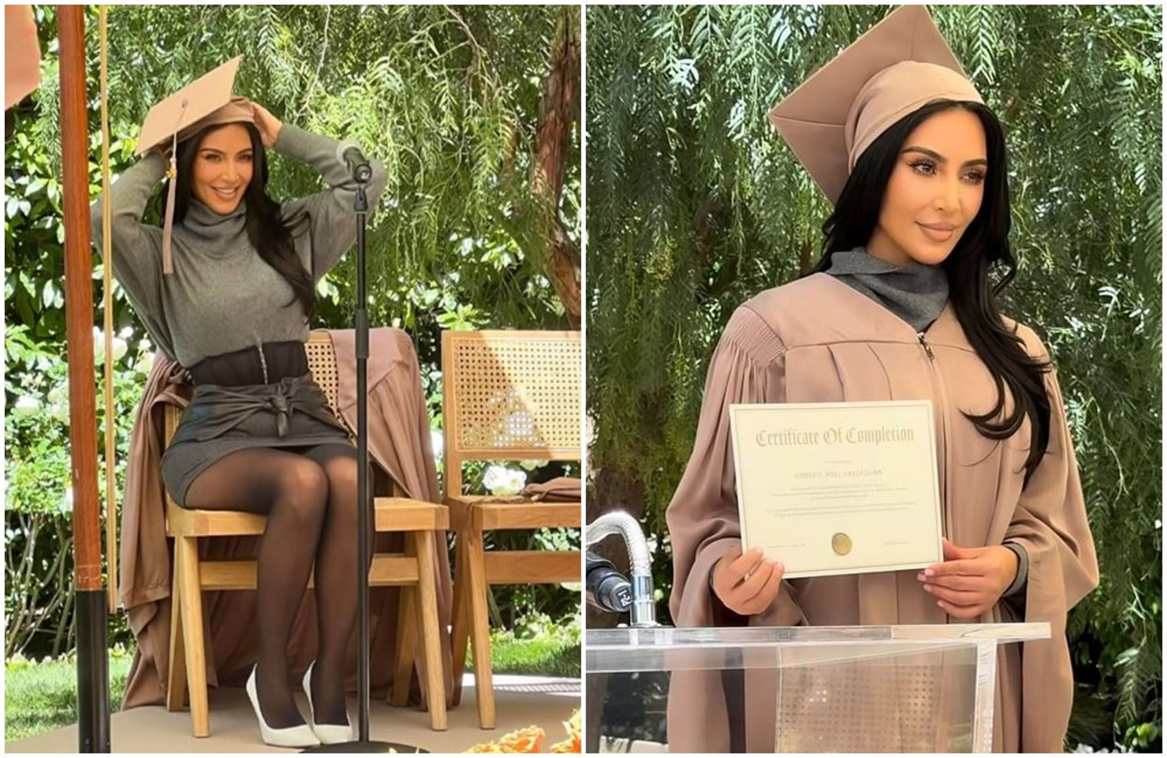 金卡戴珊苦讀法學院6年,近日終於畢業。(翻攝kimkardashian IG)