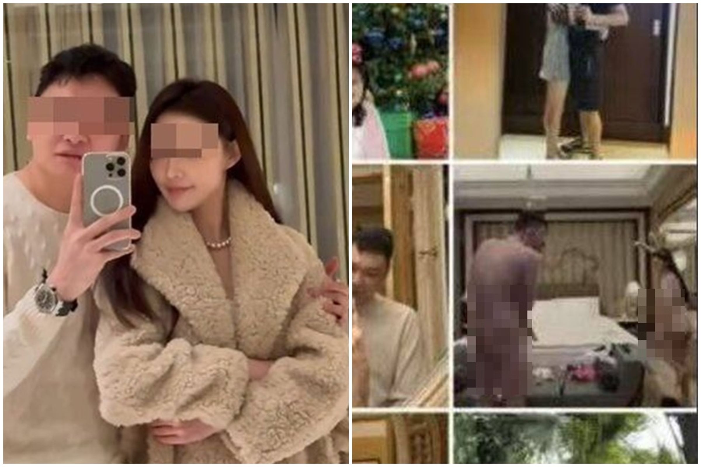 馮德兵包養對象多為網美與女大學生，妻子更痛批馮德兵手機內存有大量與年輕女子的合影與裸照。（翻攝自微博）