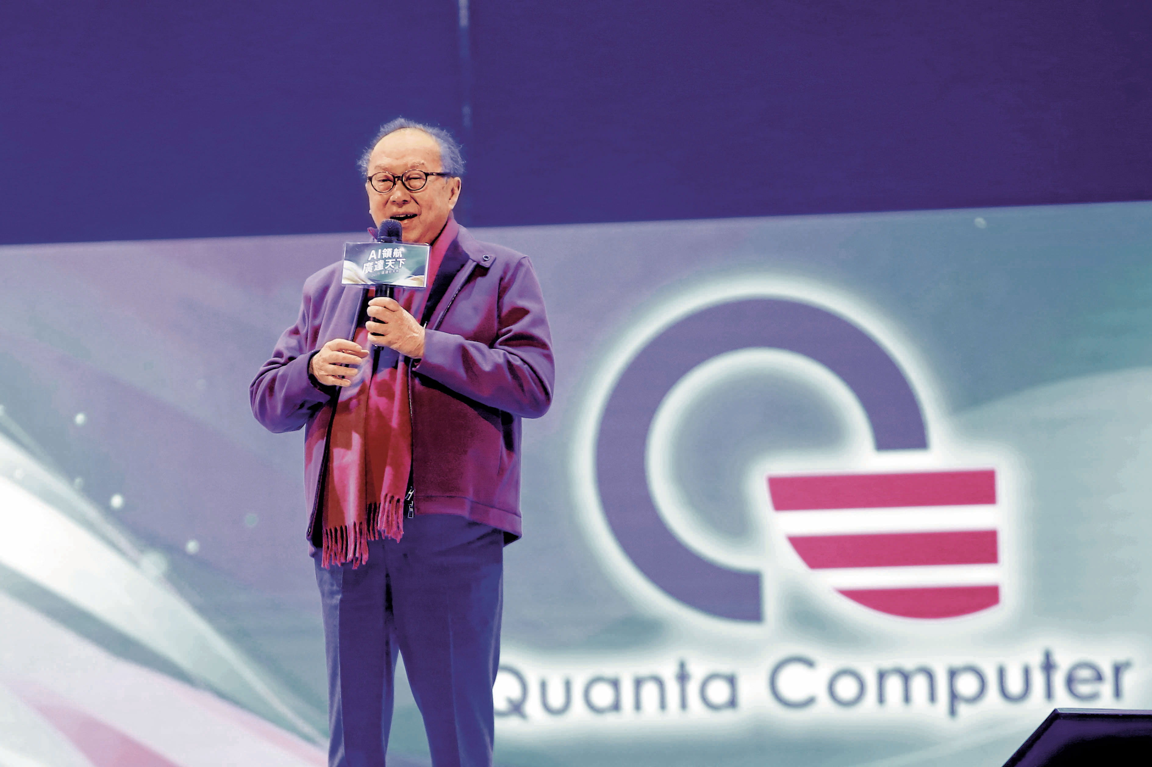 美商CesiumAstro助台打造低軌衛星通訊酬載，台灣的廣達電腦去年也宣布投資該公司1,500萬美元。圖為廣達創辦人林百里。
